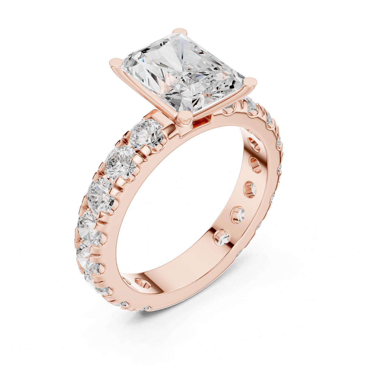 3.00 ct Majestic Eternity Setting 3ct Rose Gold Radiant