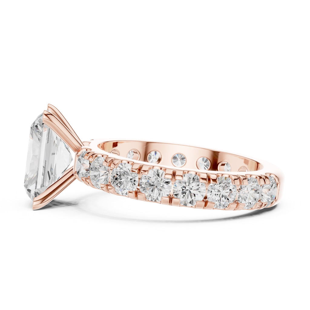 3.00 ct Majestic Eternity Setting 3ct Rose Gold Radiant