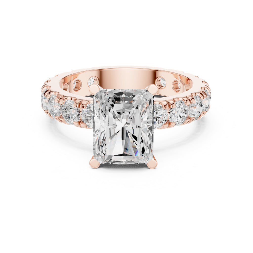 3.00 ct Majestic Eternity Setting 3ct Rose Gold Radiant