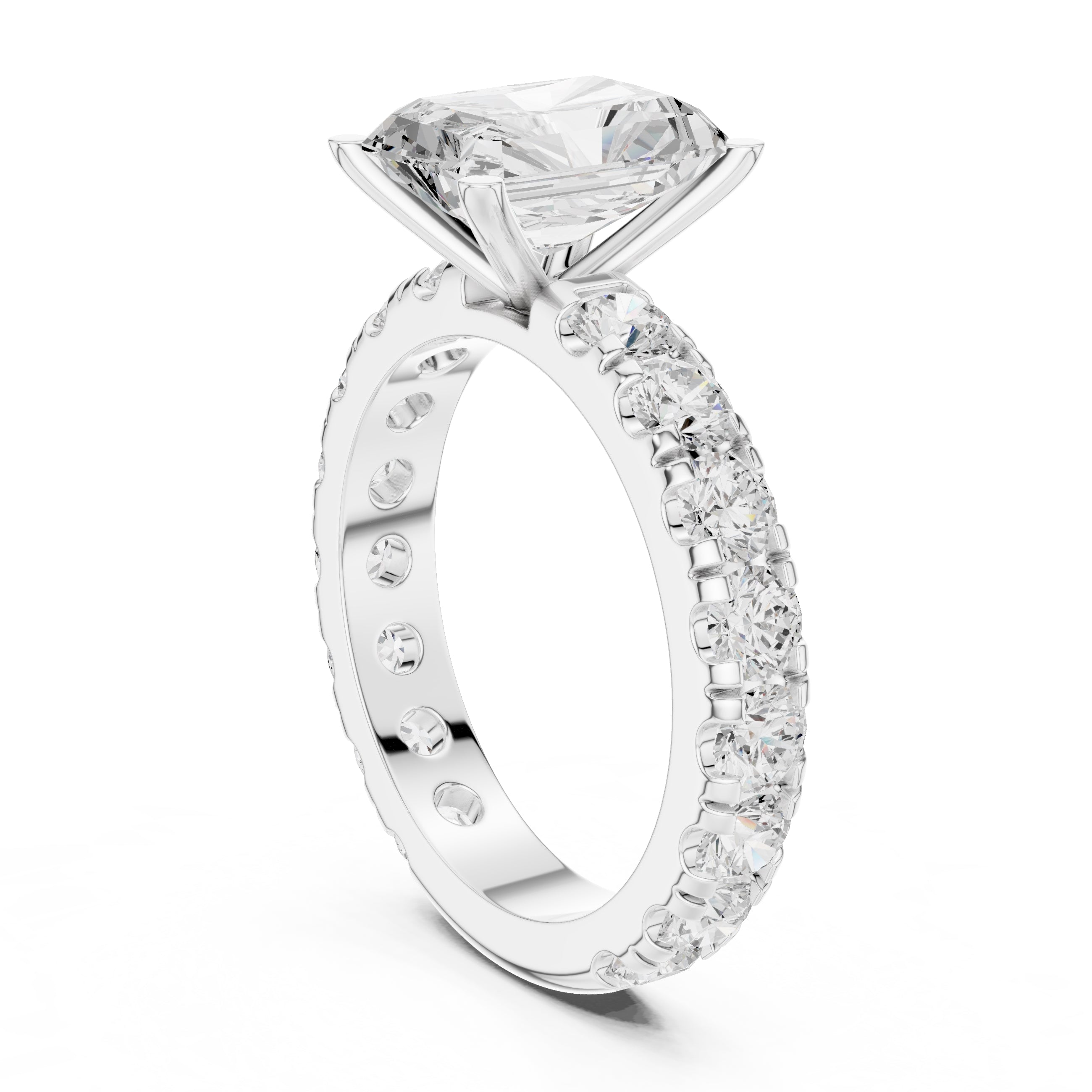 3.00 ct Majestic Eternity Setting 3ct White Gold Radiant