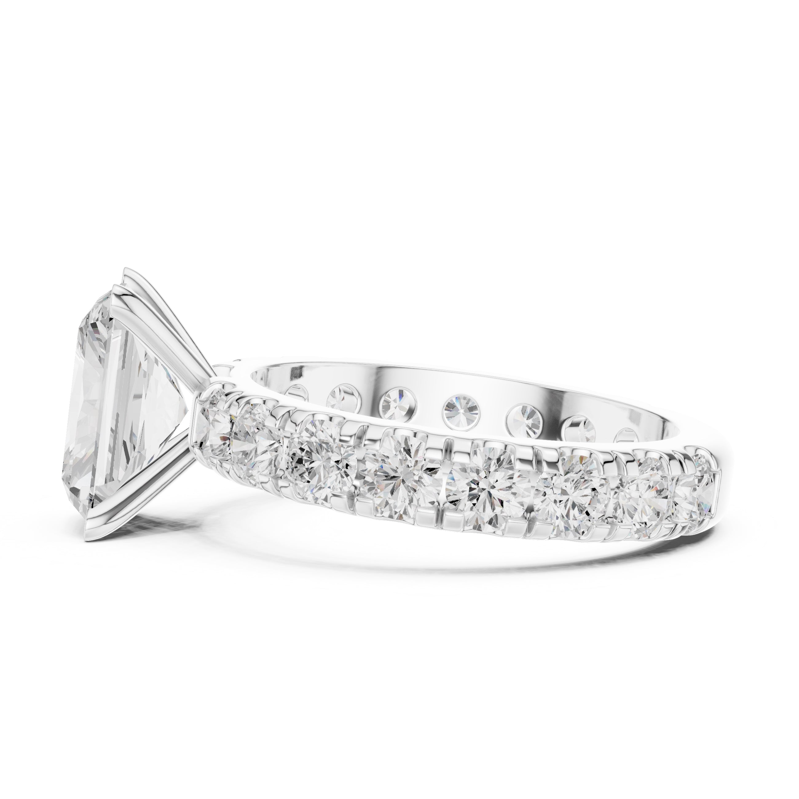 3.00 ct Majestic Eternity Setting 3ct White Gold Radiant