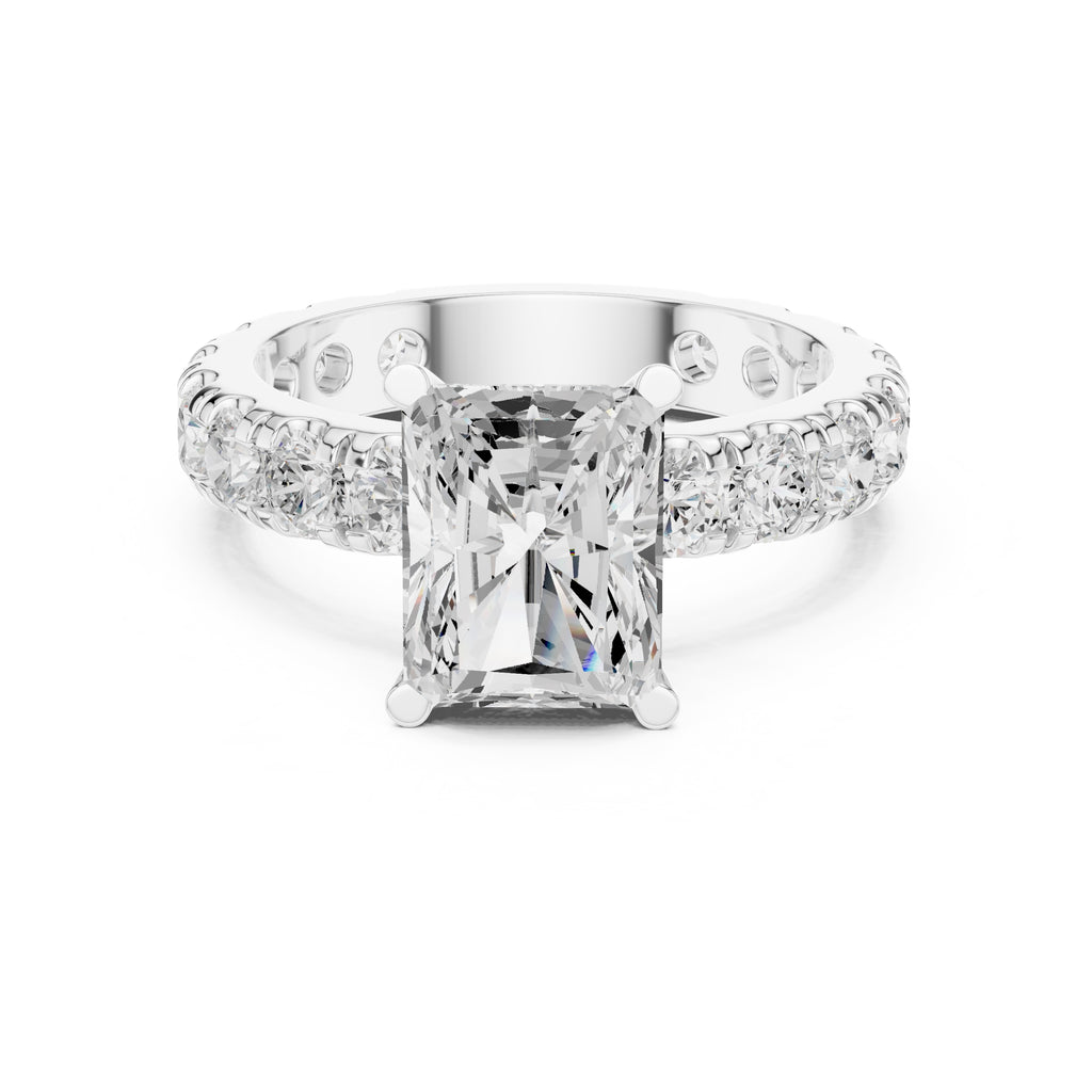 3.00 ct Majestic Eternity Setting 3ct White Gold Radiant
