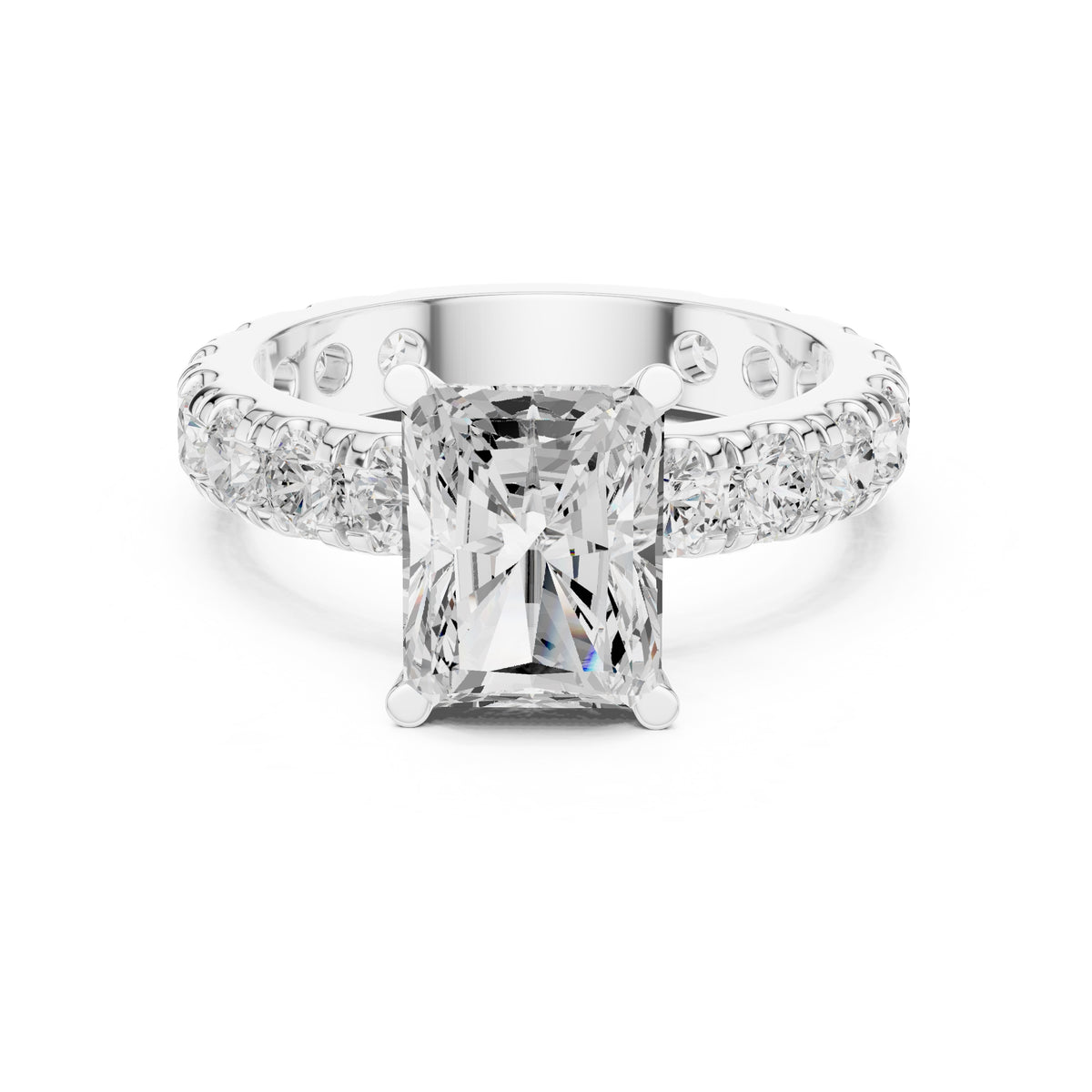 3.00 ct Majestic Eternity Setting 3ct White Gold Radiant