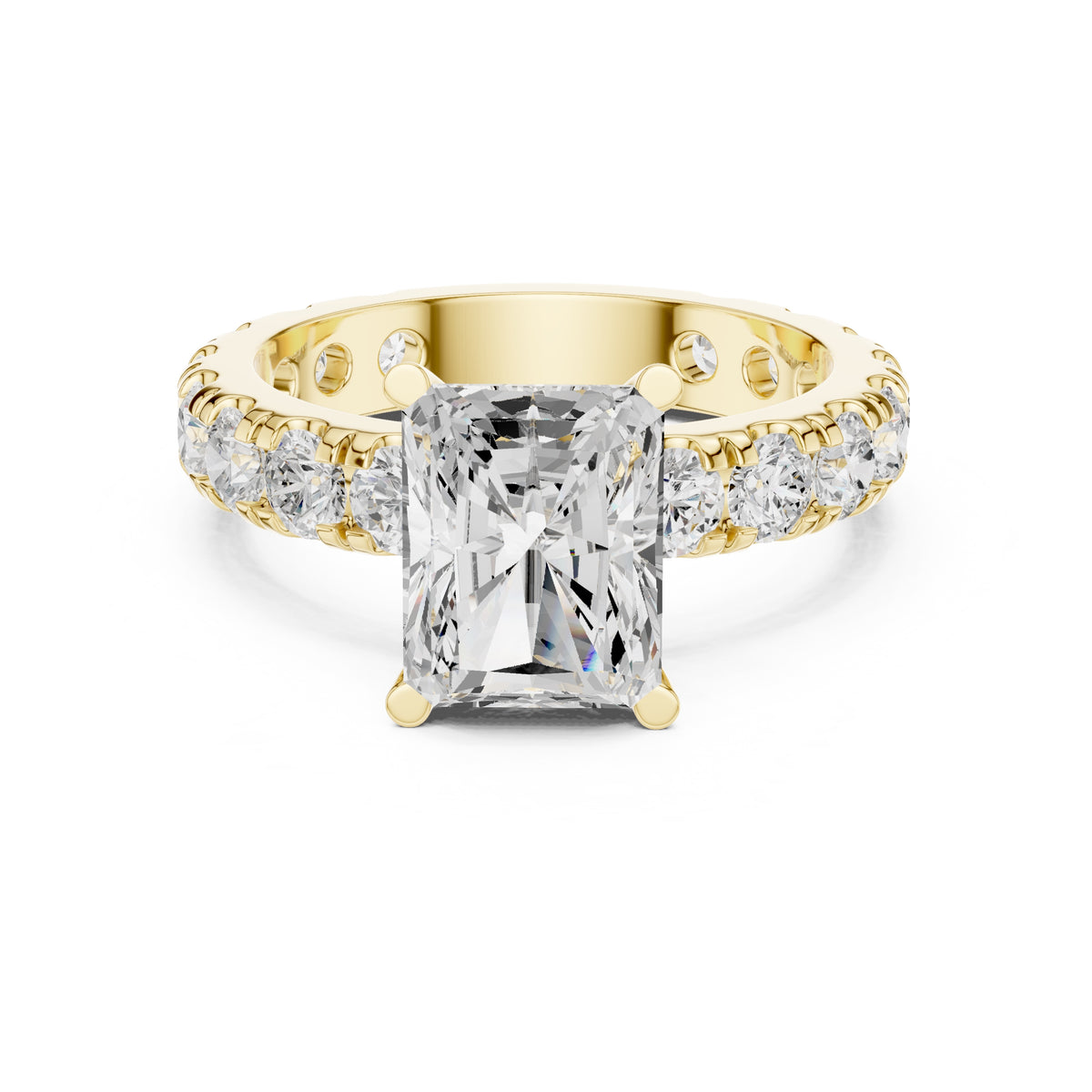 3.00 ct Majestic Eternity Setting 3ct Yellow Gold Radiant