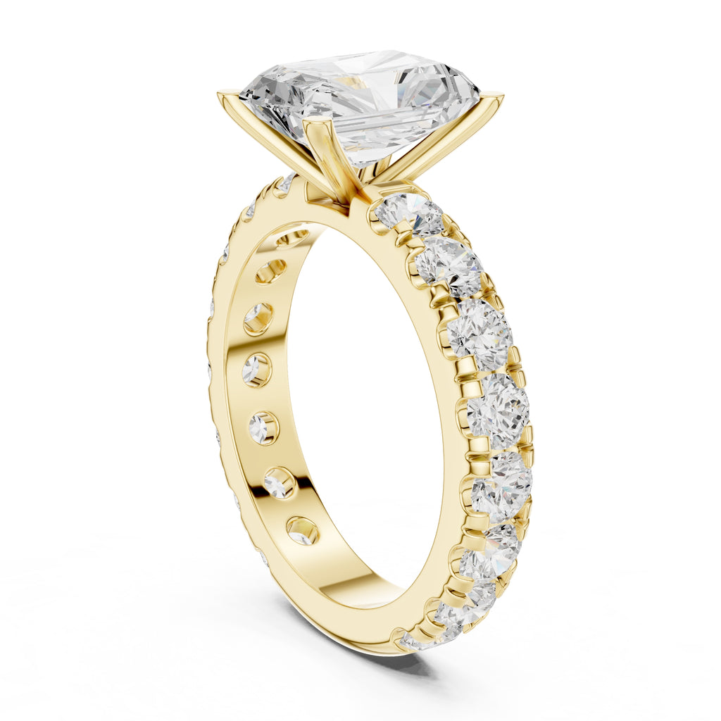 3.00 ct Majestic Eternity Setting 3ct Yellow Gold Radiant