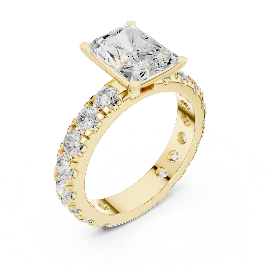 3.00 ct Majestic Eternity Setting 3ct Yellow Gold Radiant