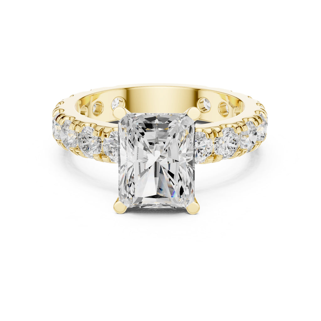 3.00 ct Majestic Eternity Setting 3ct Yellow Gold Radiant