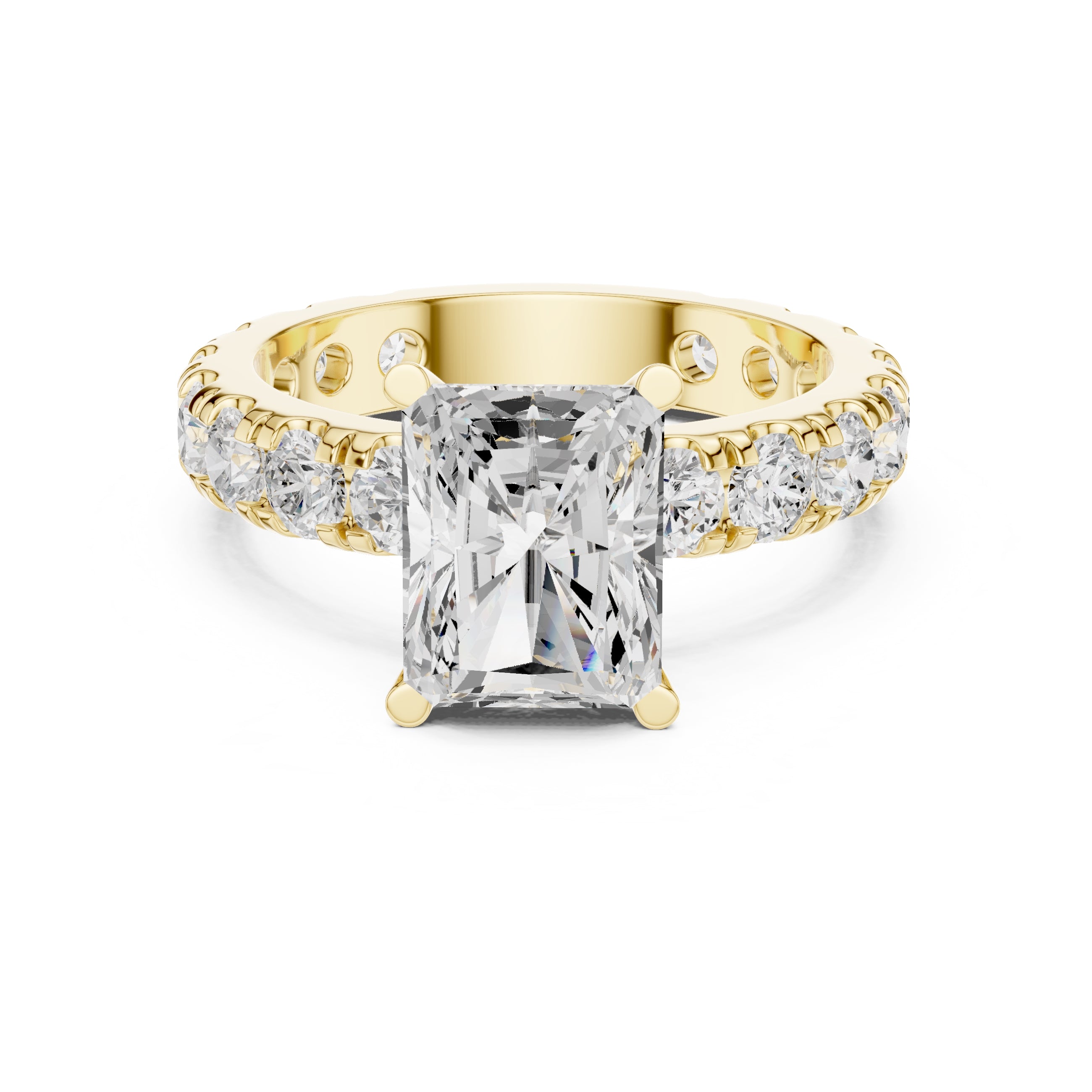 3.00 ct Majestic Eternity Setting 3ct Yellow Gold Radiant