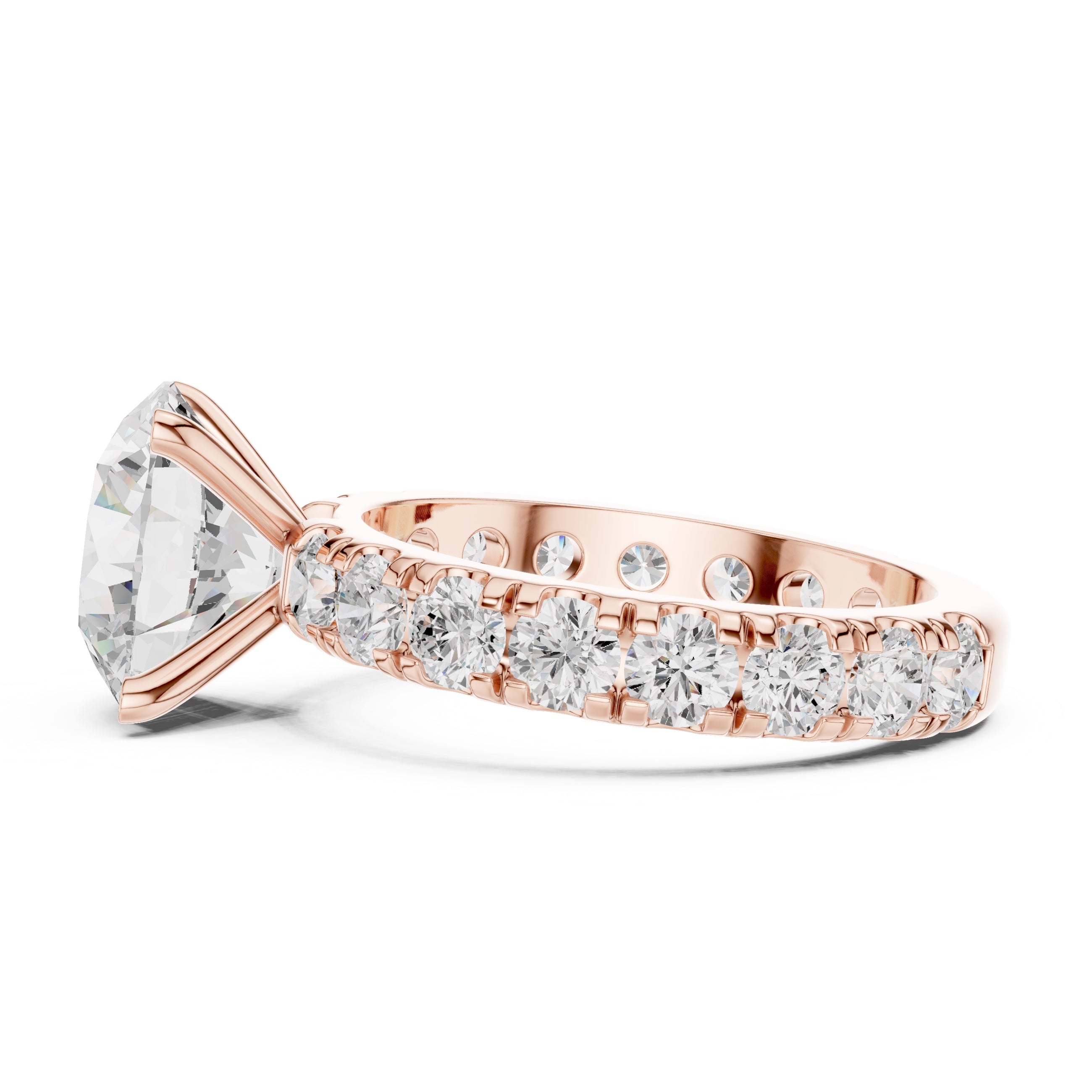 3.00 ct Majestic Eternity Setting 3ct Rose Gold Round
