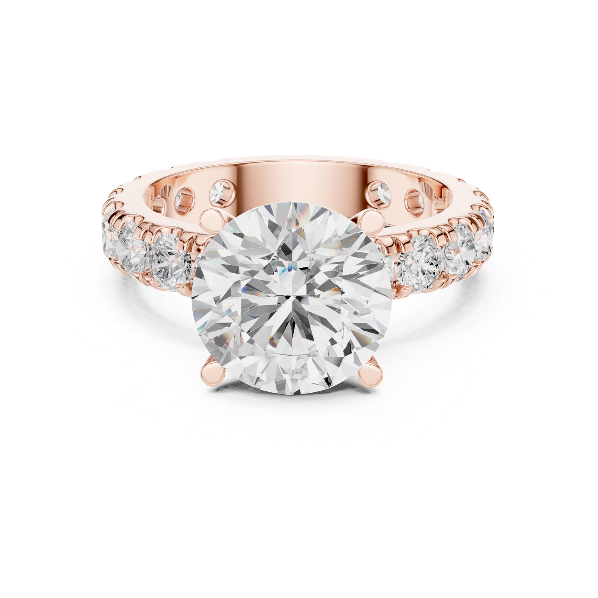 3.00 ct Majestic Eternity Setting 3ct Rose Gold Round