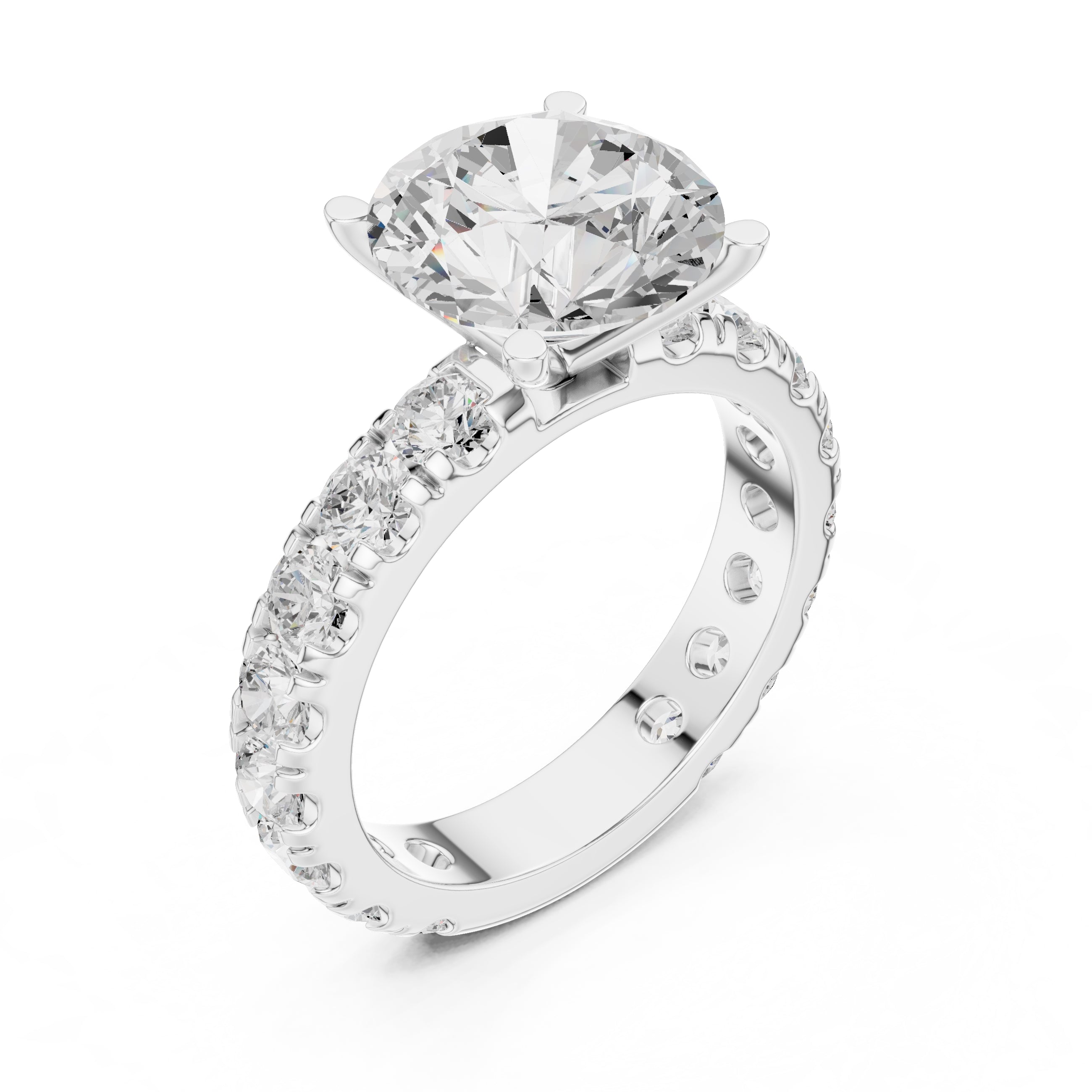3.00 ct Majestic Eternity Setting 3ct White Gold Round