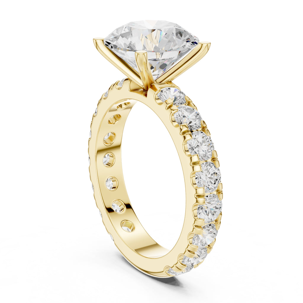3.00 ct Majestic Eternity Setting 3ct Yellow Gold Round