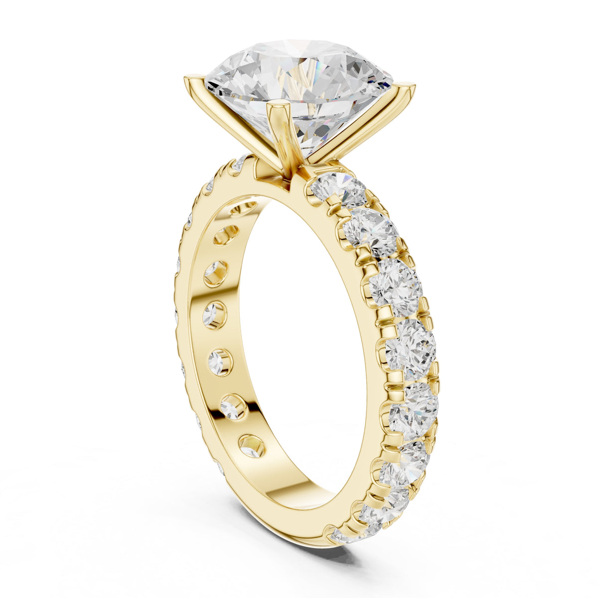 3.00 ct Majestic Eternity Setting 3ct Yellow Gold Round