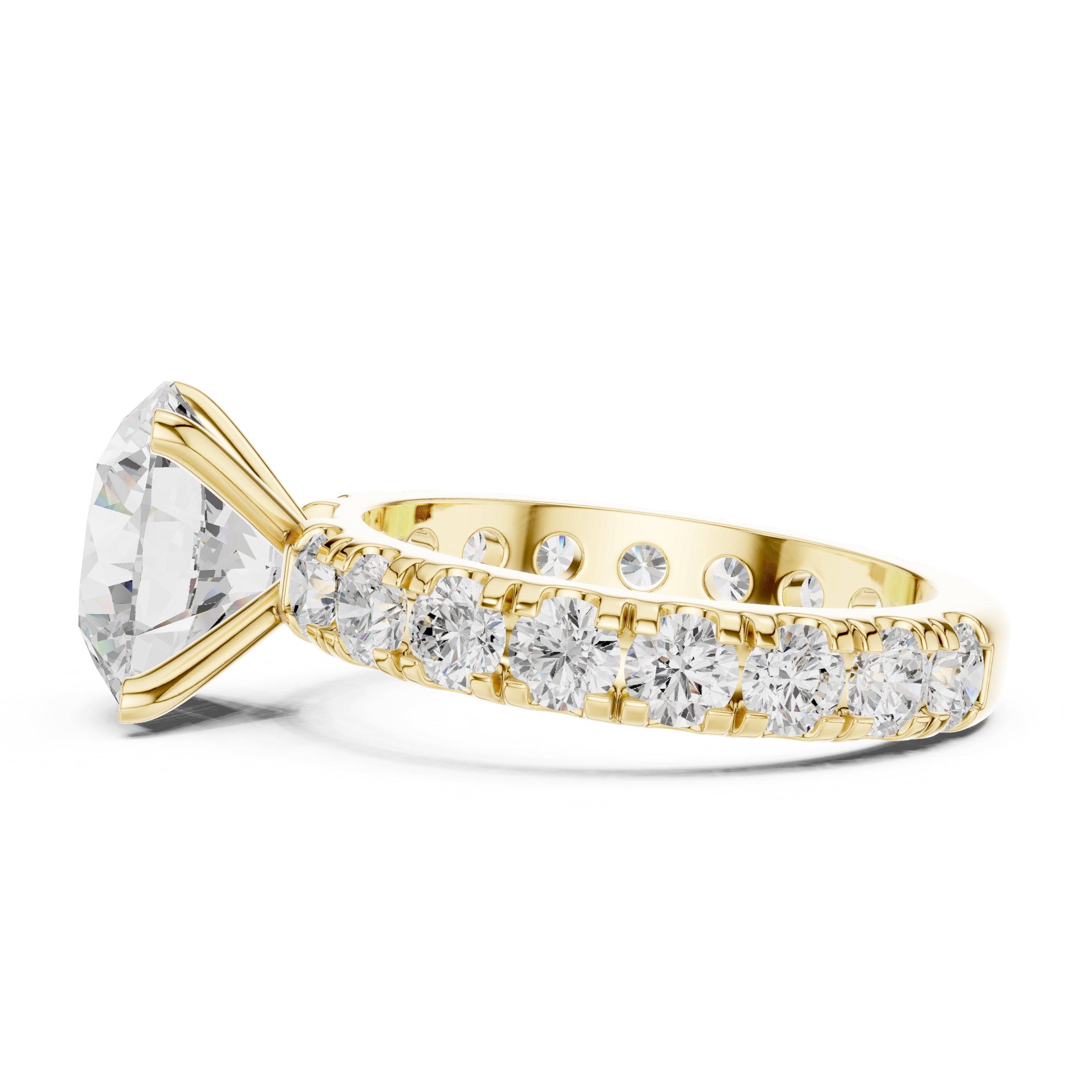 3.00 ct Majestic Eternity Setting 3ct Yellow Gold Round
