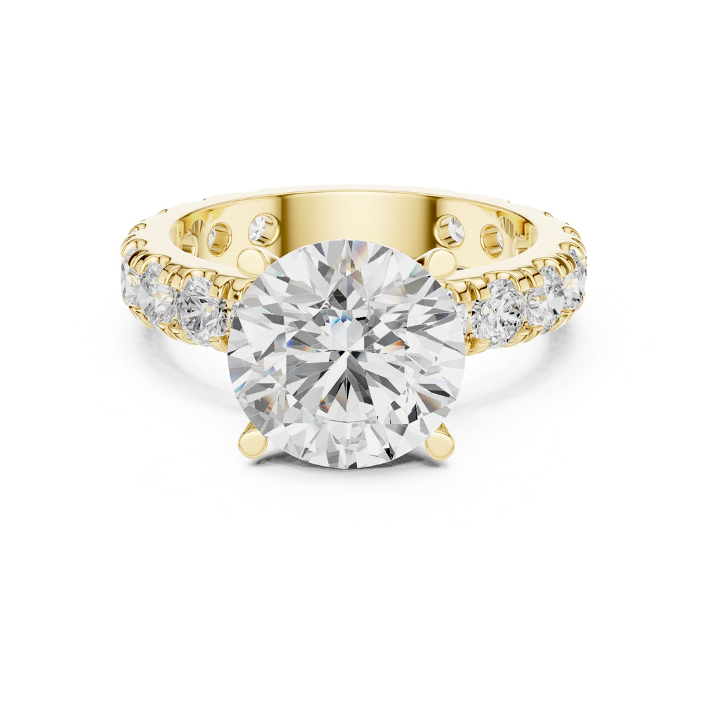 3.00 ct Majestic Eternity Setting 3ct Yellow Gold Round