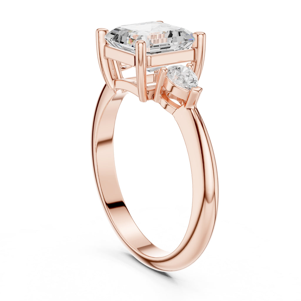 3.00 ct Lumina Trilogy 3ct Rose Gold Asscher