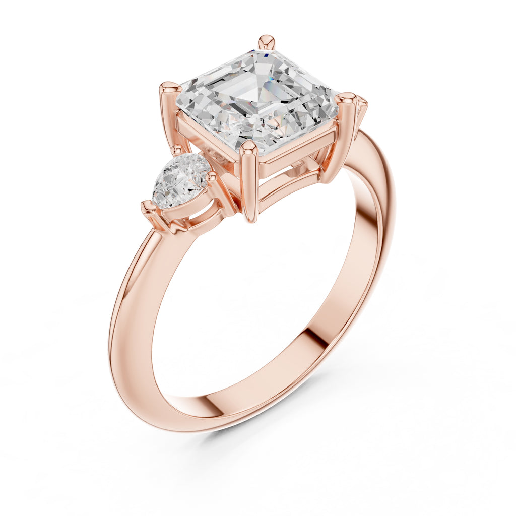 3.00 ct Lumina Trilogy 3ct Rose Gold Asscher