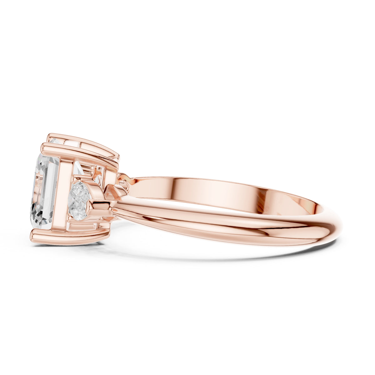 3.00 ct Lumina Trilogy 3ct Rose Gold Asscher