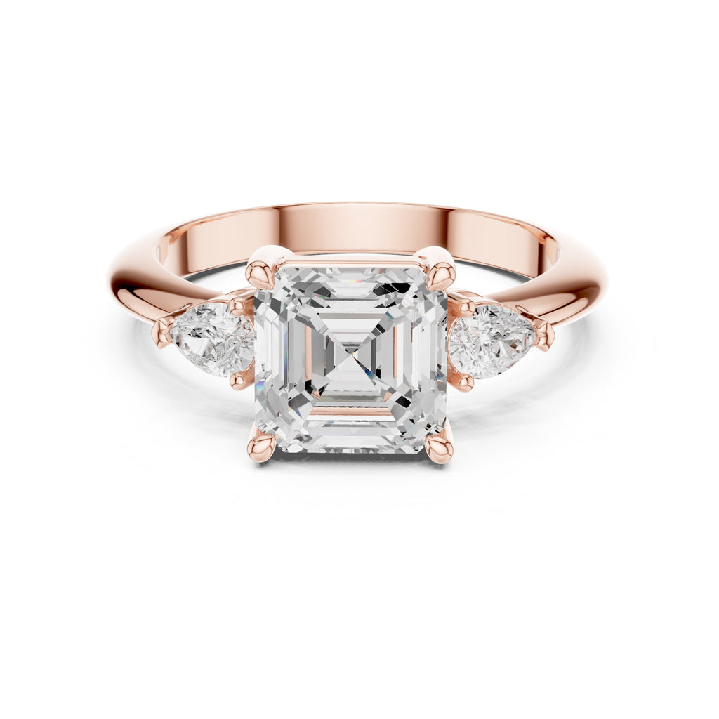 3.00 ct Lumina Trilogy 3ct Rose Gold Asscher