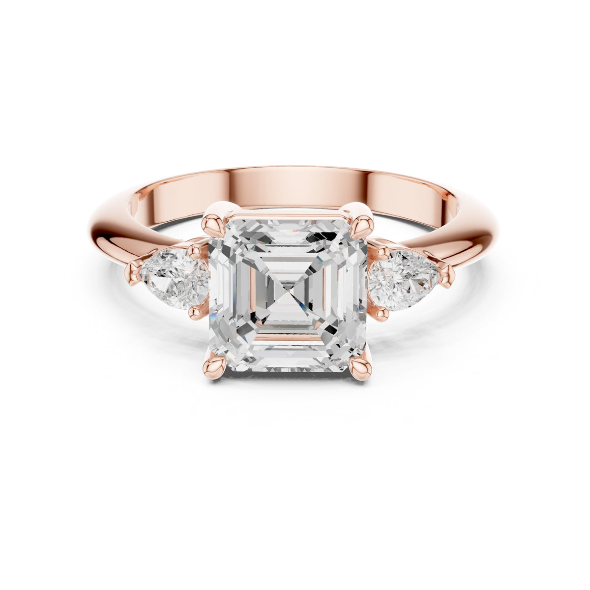 3.00 ct Lumina Trilogy 3ct Rose Gold Asscher