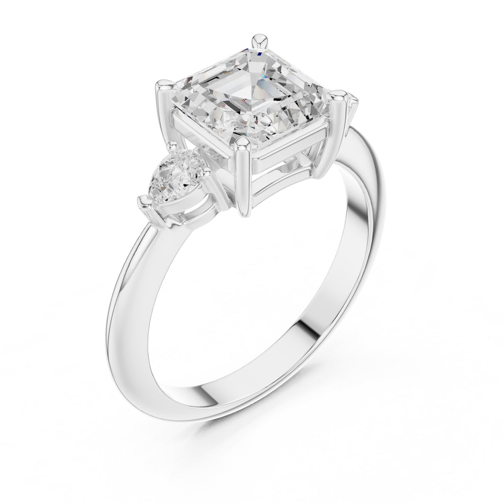3.00 ct Lumina Trilogy 3ct White Gold Asscher