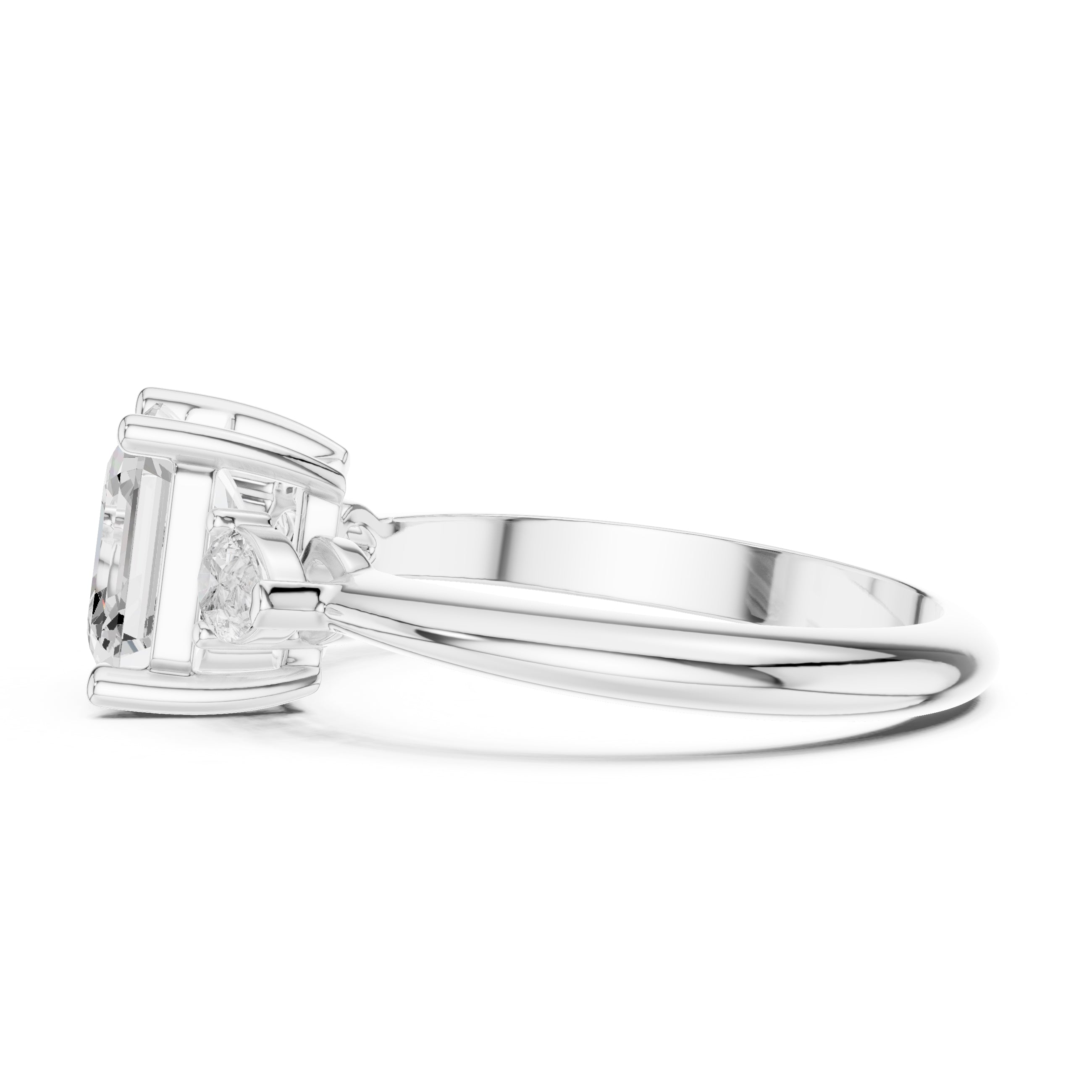3.00 ct Lumina Trilogy 3ct White Gold Asscher