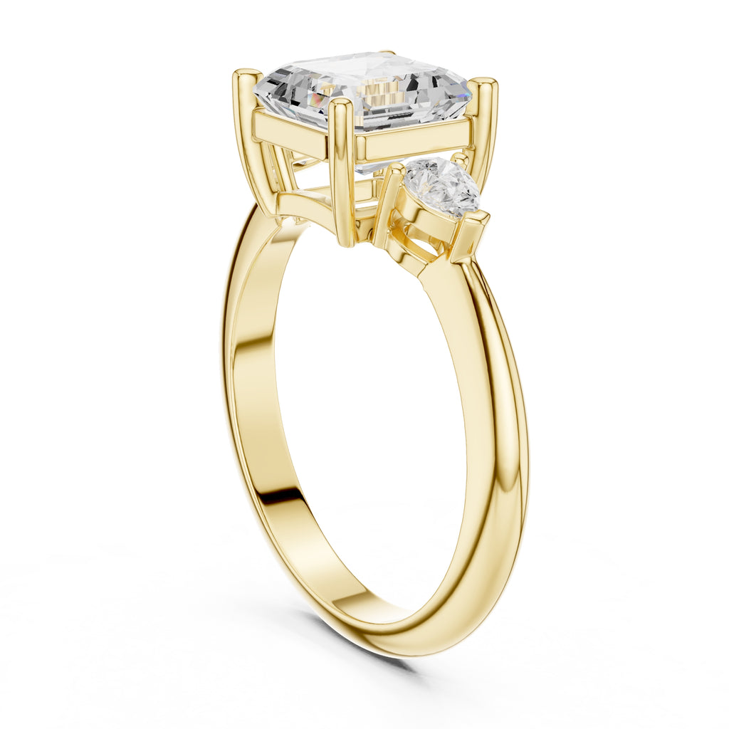 3.00 ct Lumina Trilogy 3ct Yellow Gold Asscher