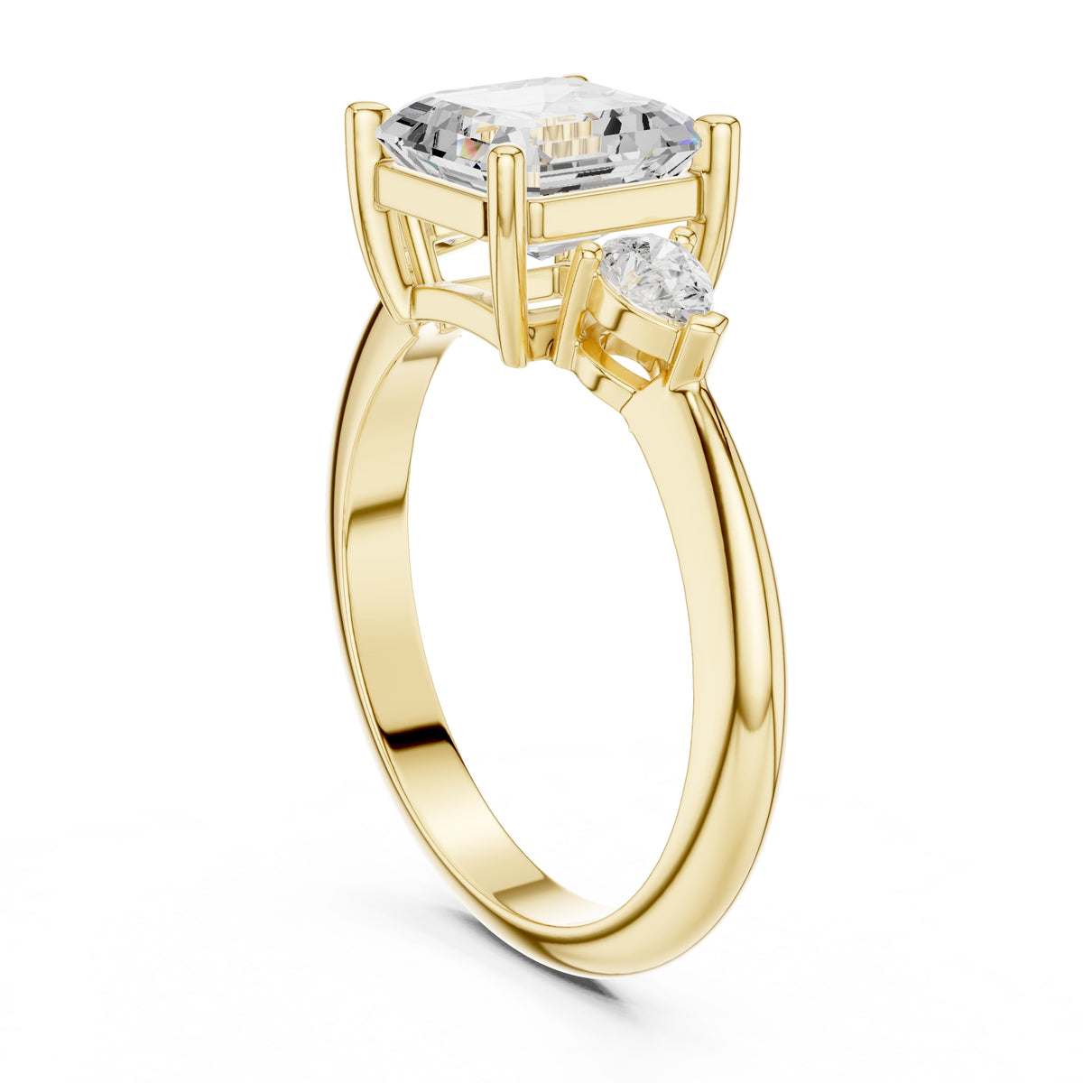 3.00 ct Lumina Trilogy 3ct Yellow Gold Asscher