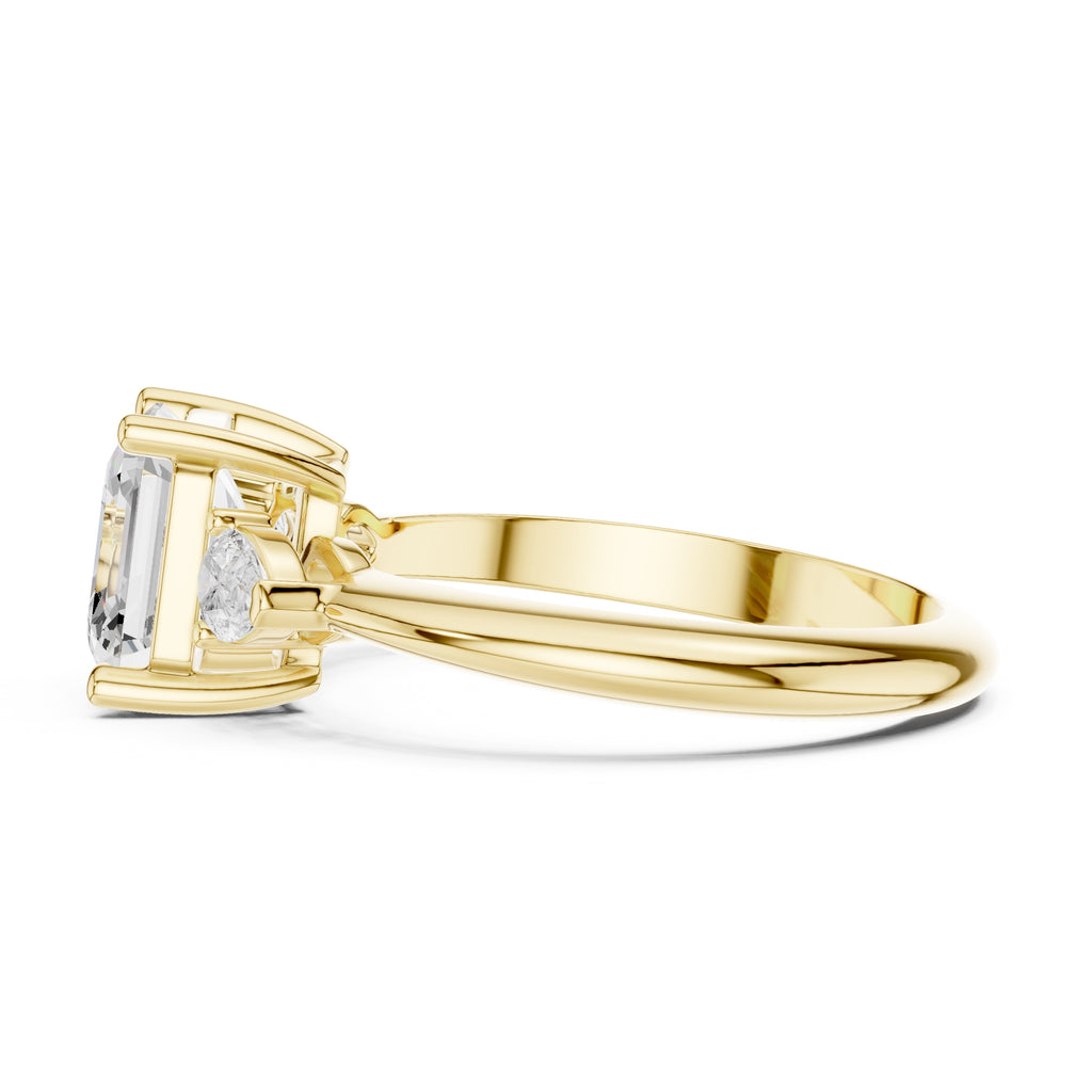 3.00 ct Lumina Trilogy 3ct Yellow Gold Asscher
