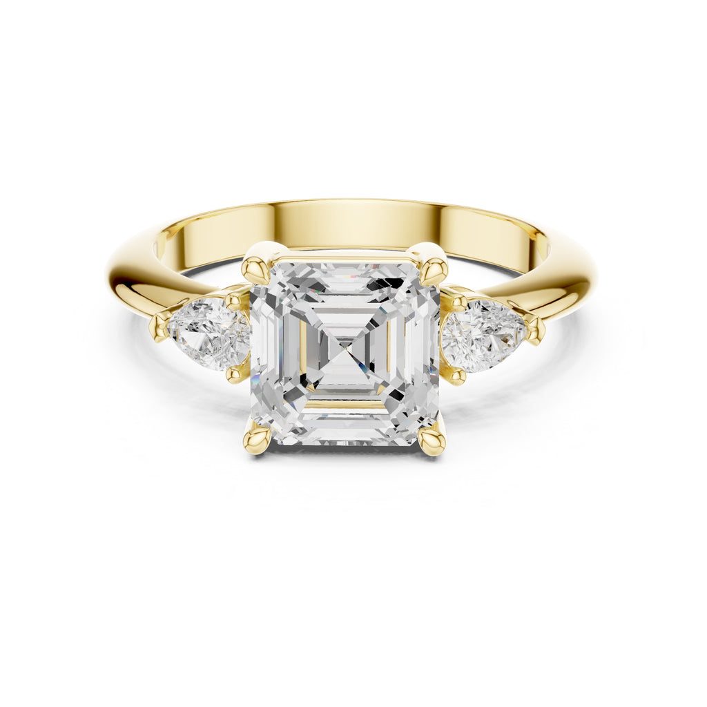 3.00 ct Lumina Trilogy 3ct Yellow Gold Asscher