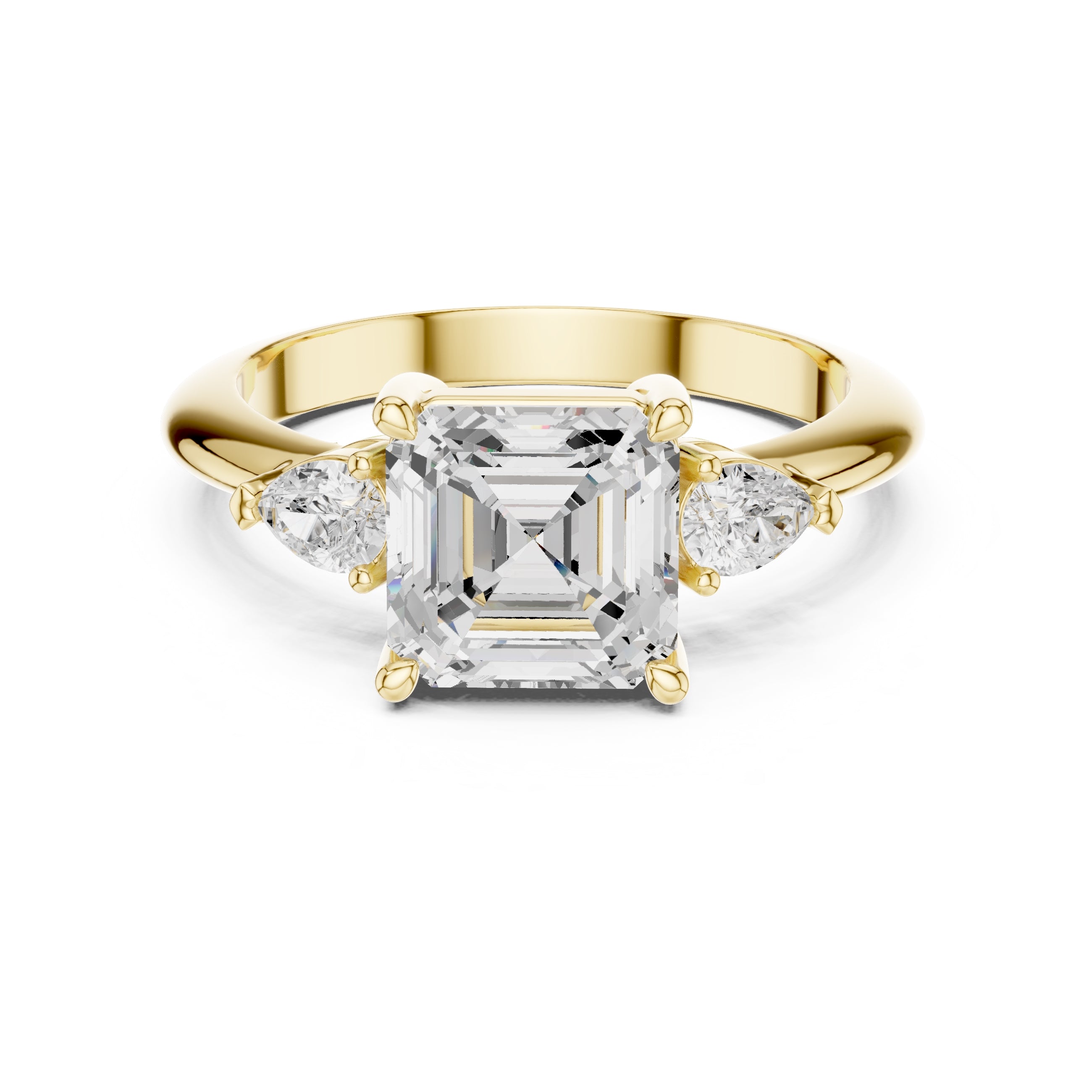 3.00 ct Lumina Trilogy 3ct Yellow Gold Asscher