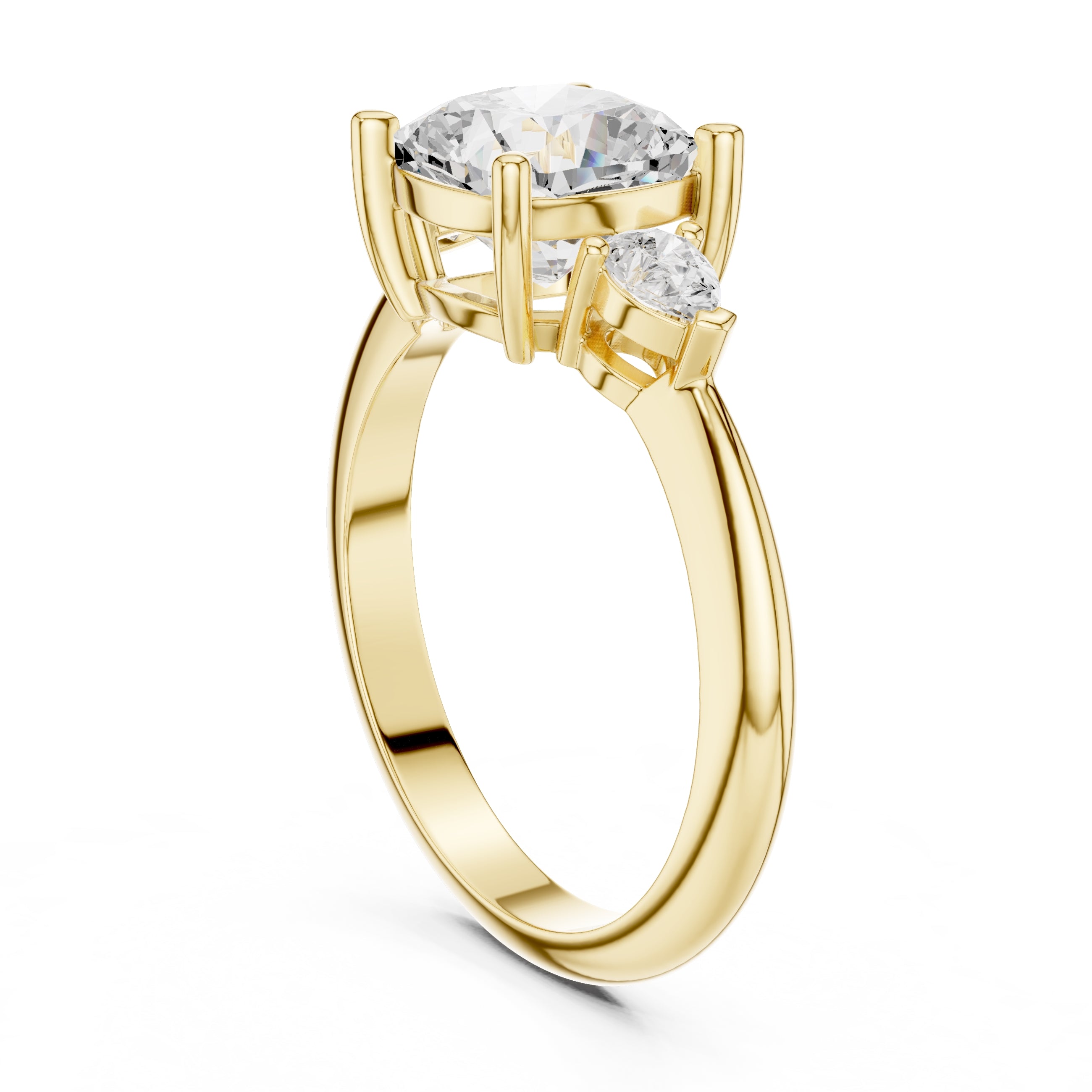 3.00 ct Lumina Trilogy 3ct Yellow Gold Cushion