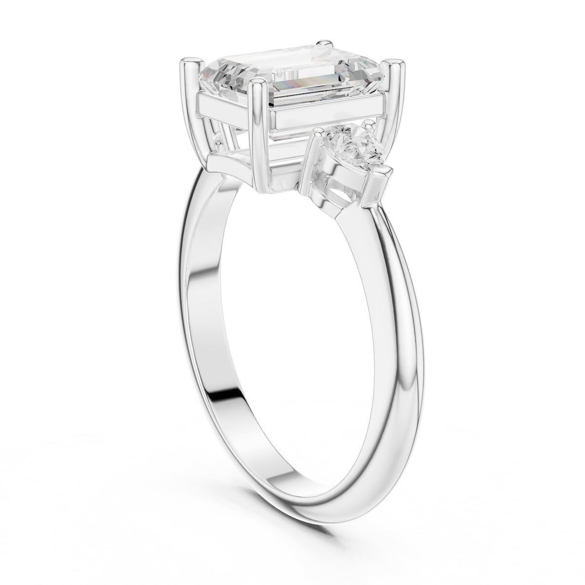 3.00 ct Lumina Trilogy 3ct White Gold Emerald