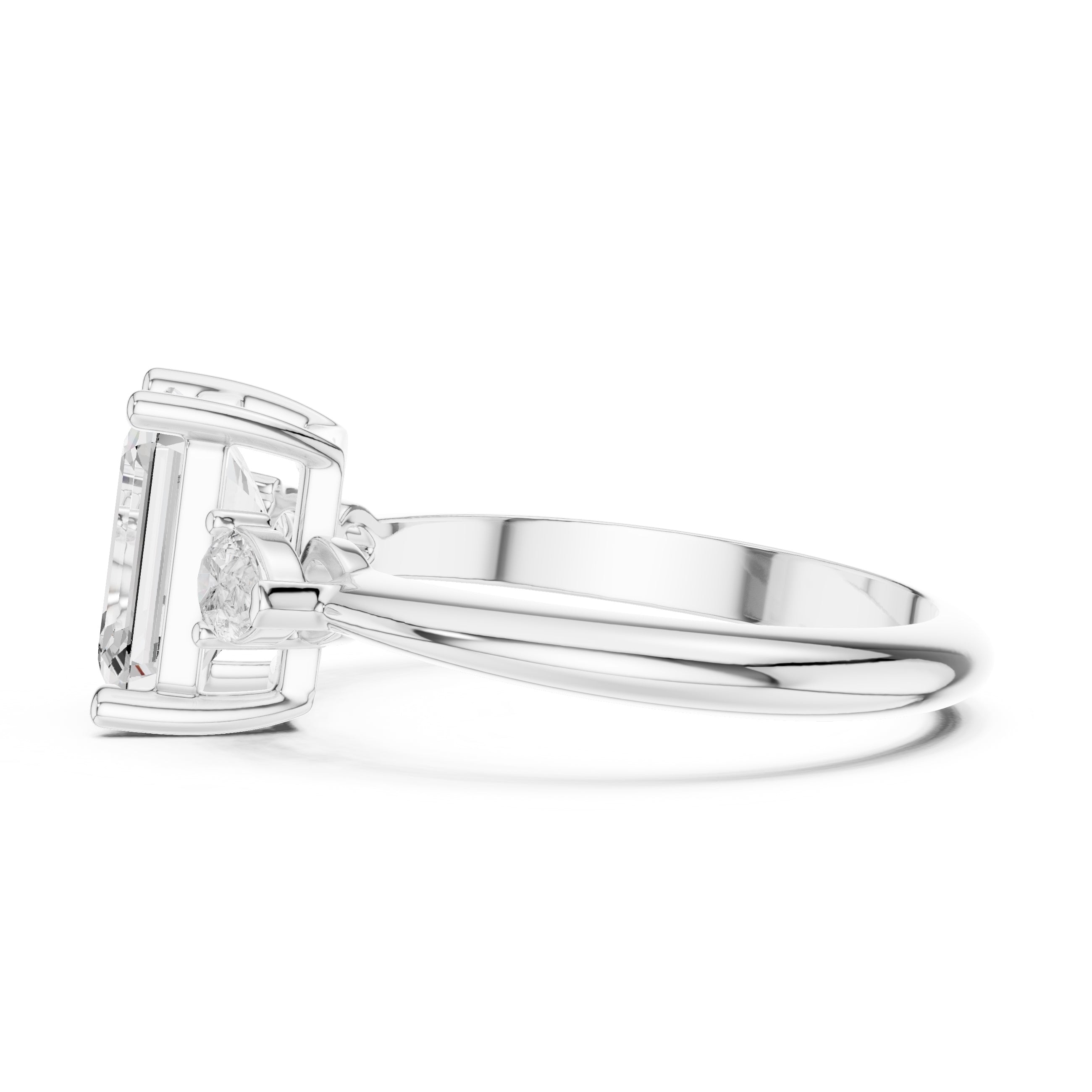 3.00 ct Lumina Trilogy 3ct White Gold Emerald