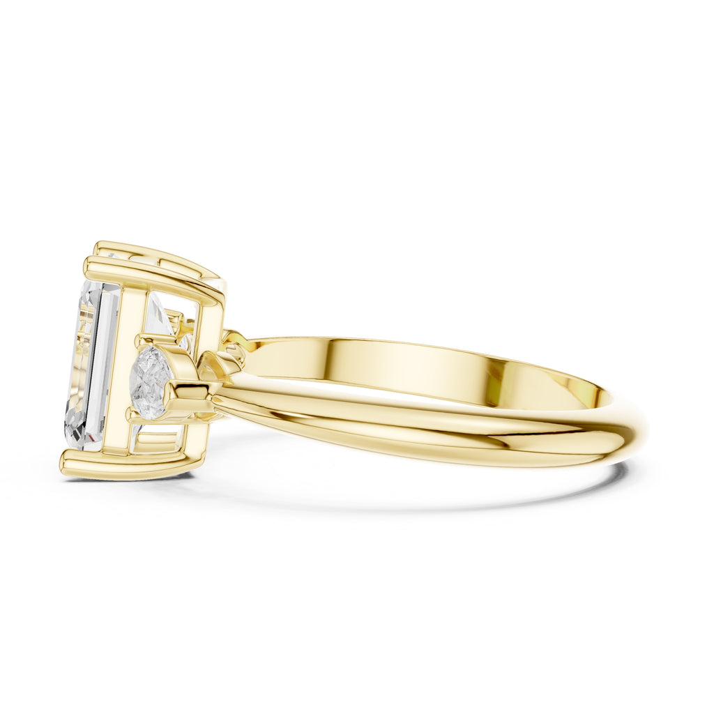3.00 ct Lumina Trilogy 3ct Yellow Gold Emerald