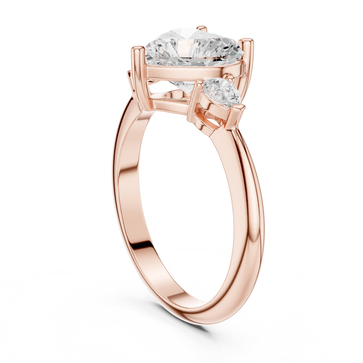 3.00 ct Lumina Trilogy 3ct Rose Gold Heart