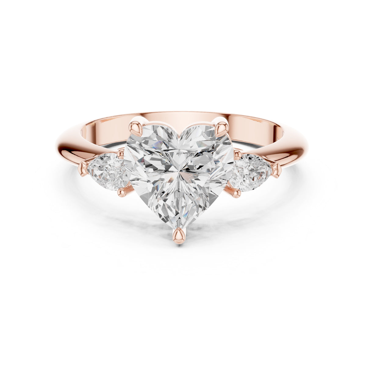 3.00 ct Lumina Trilogy 3ct Rose Gold Heart