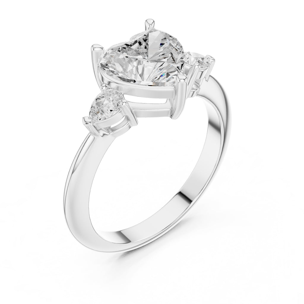 3.00 ct Lumina Trilogy 3ct White Gold Heart