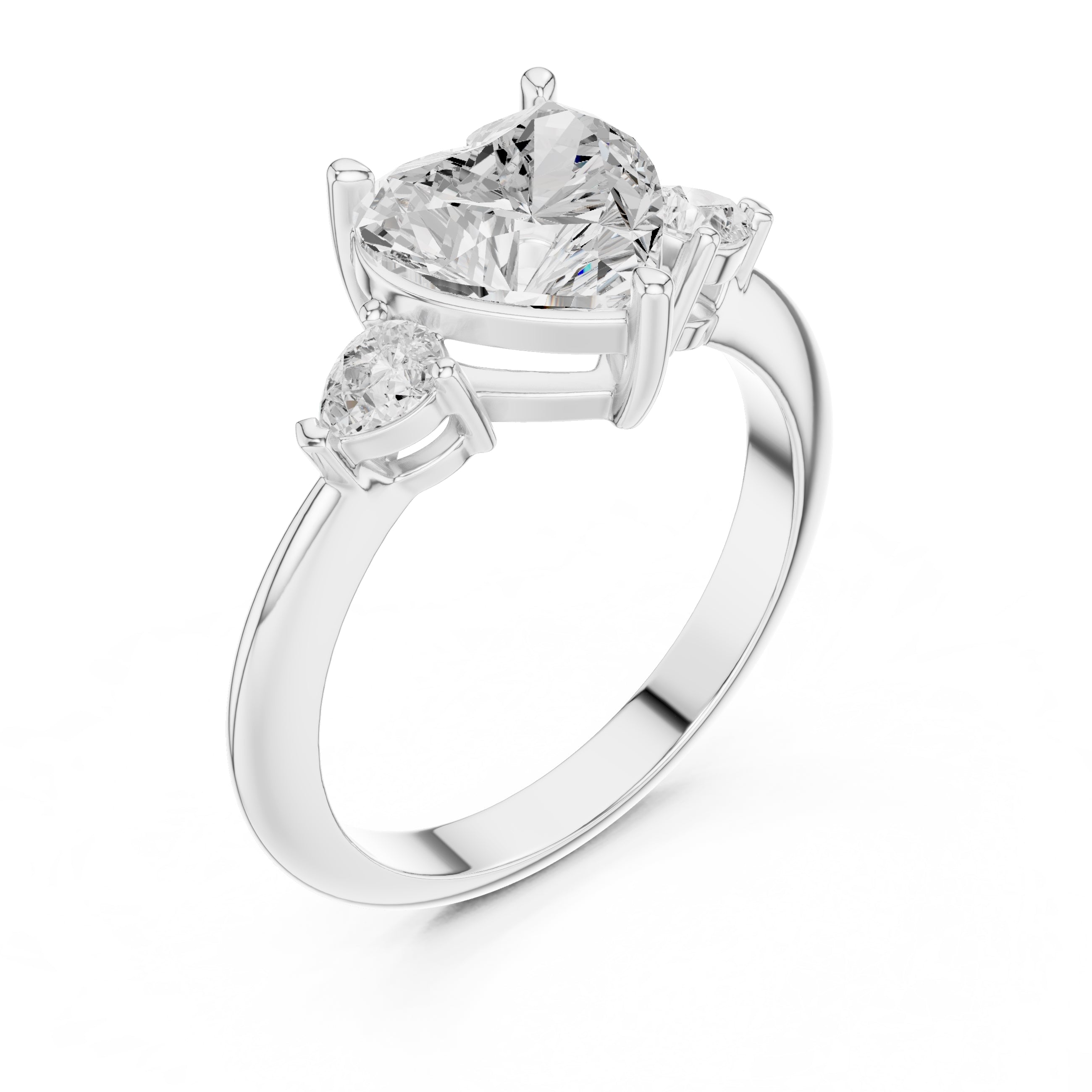 3.00 ct Lumina Trilogy 3ct White Gold Heart
