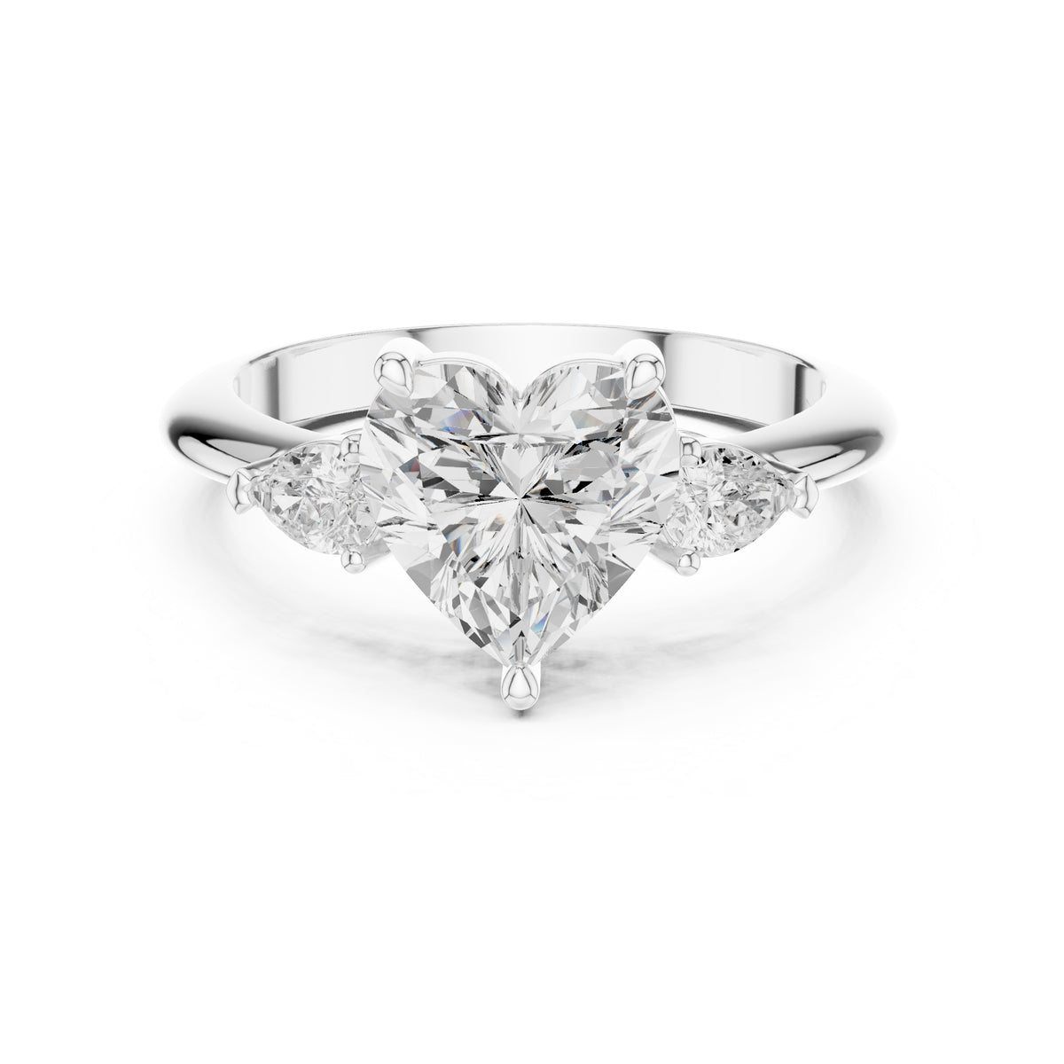 3.00 ct Lumina Trilogy 3ct White Gold Heart