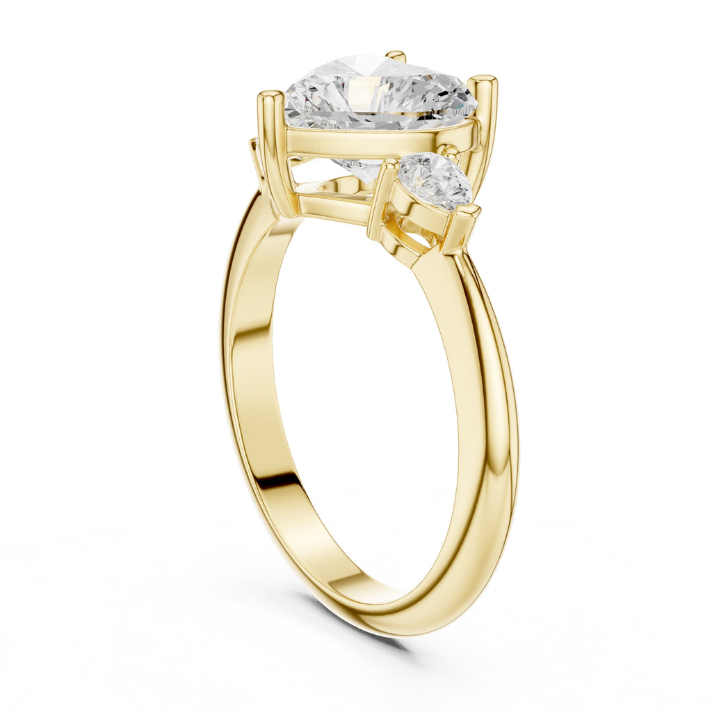 3.00 ct Lumina Trilogy 3ct Yellow Gold Heart