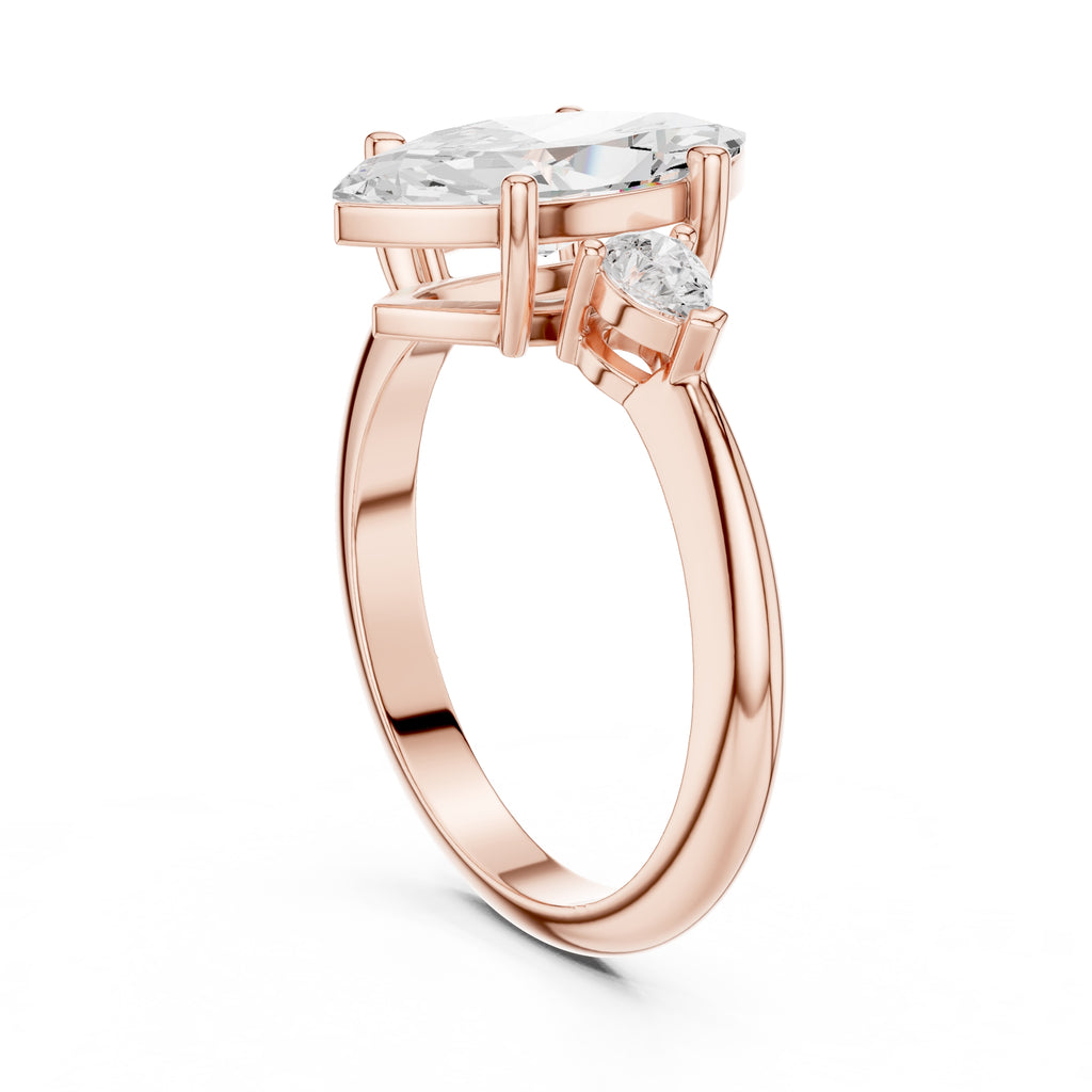 3.00 ct Lumina Trilogy 3ct Rose Gold Marquise