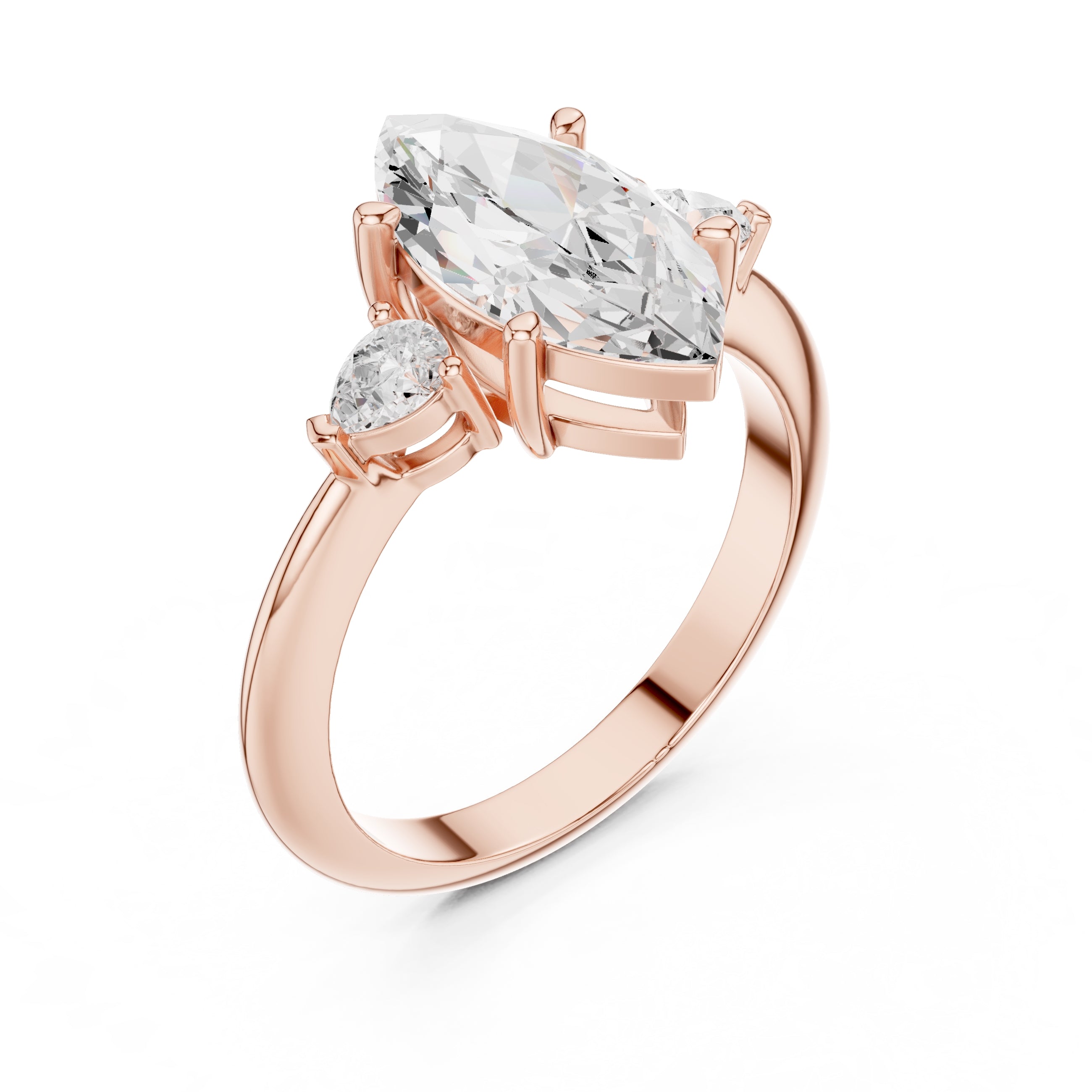 3.00 ct Lumina Trilogy 3ct Rose Gold Marquise