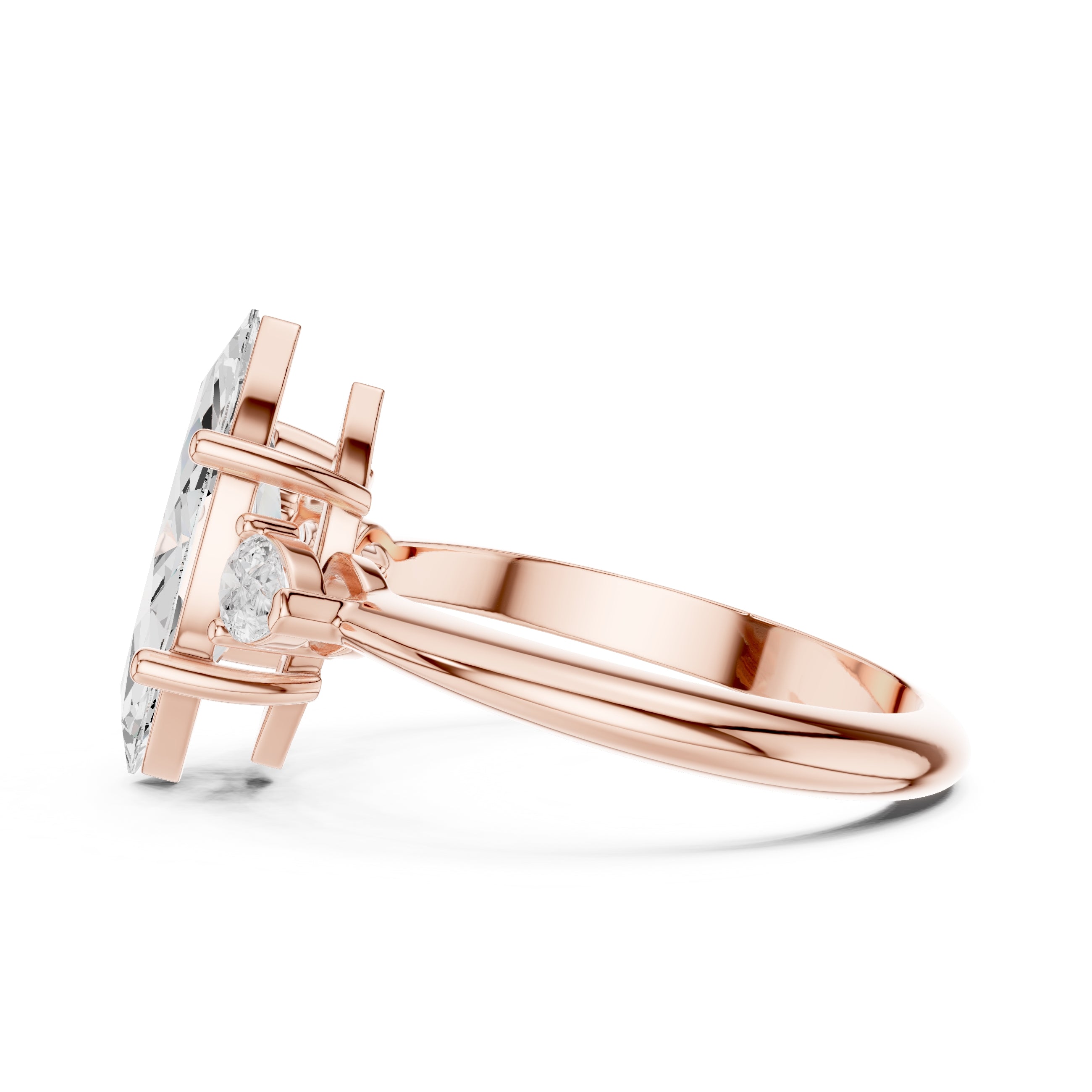 3.00 ct Lumina Trilogy 3ct Rose Gold Marquise