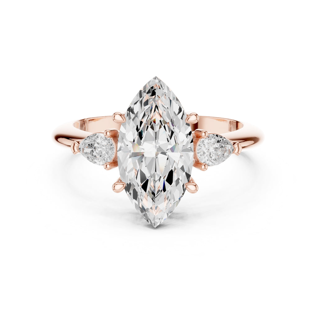 3.00 ct Lumina Trilogy 3ct Rose Gold Marquise