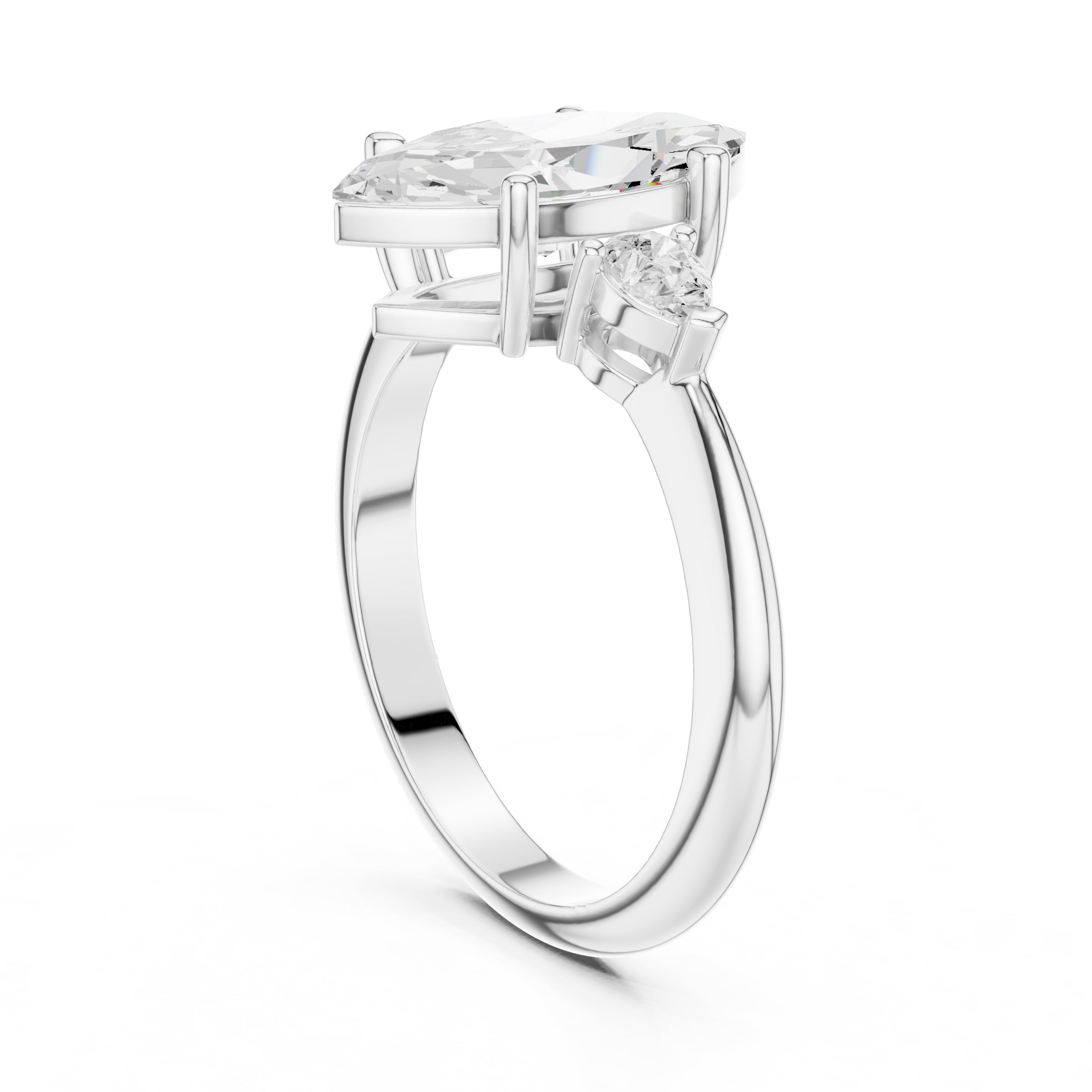 3.00 ct Lumina Trilogy 3ct White Gold Marquise