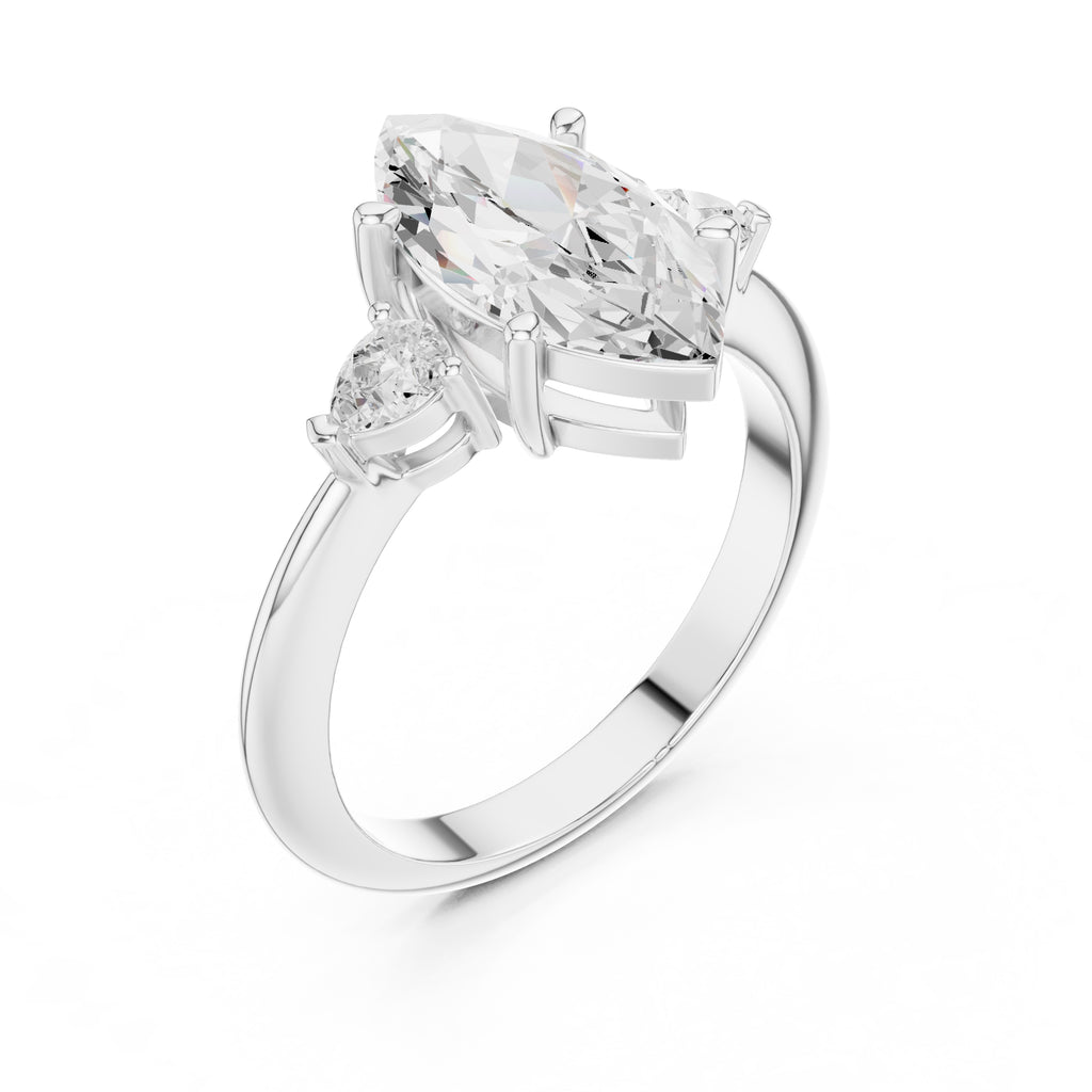 3.00 ct Lumina Trilogy 3ct White Gold Marquise