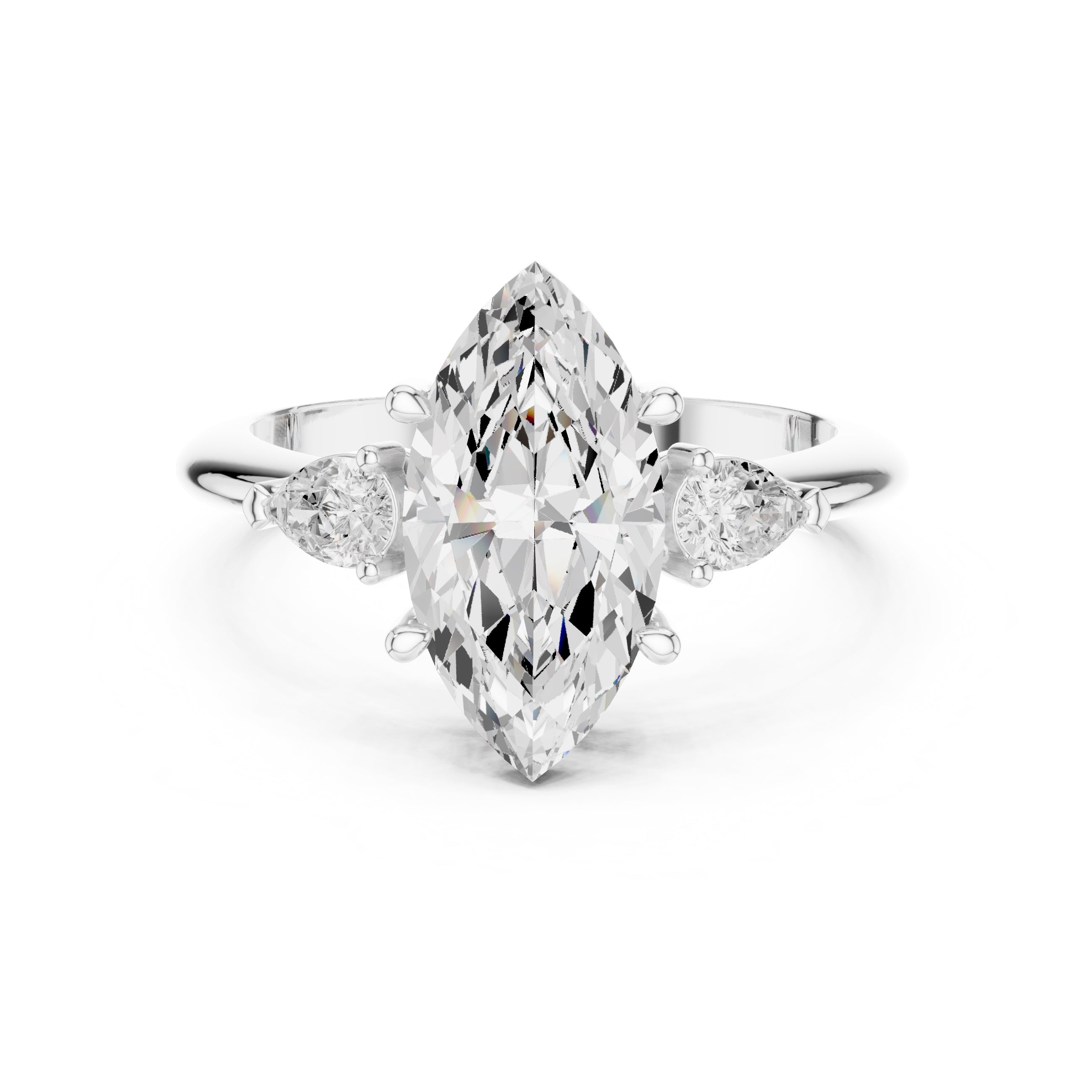3.00 ct Lumina Trilogy 3ct White Gold Marquise