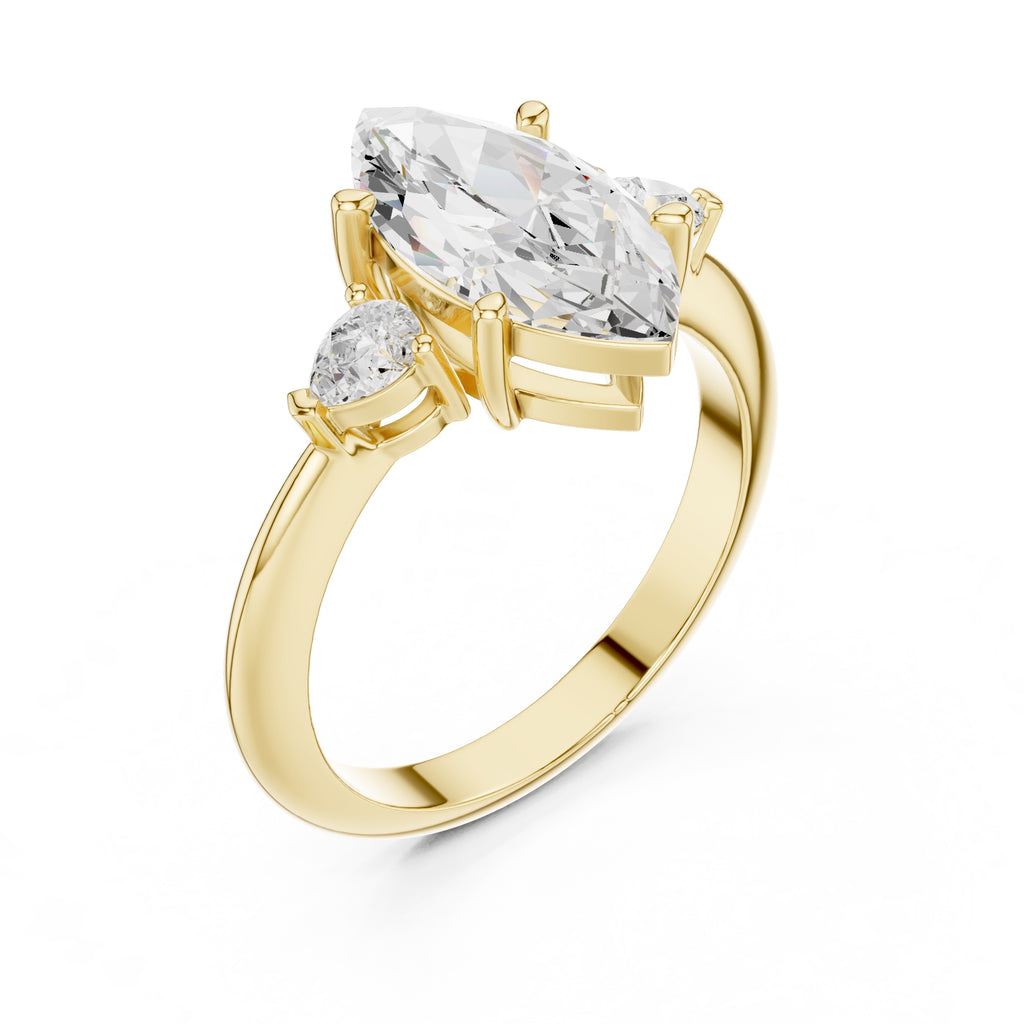 3.00 ct Lumina Trilogy 3ct Yellow Gold Marquise