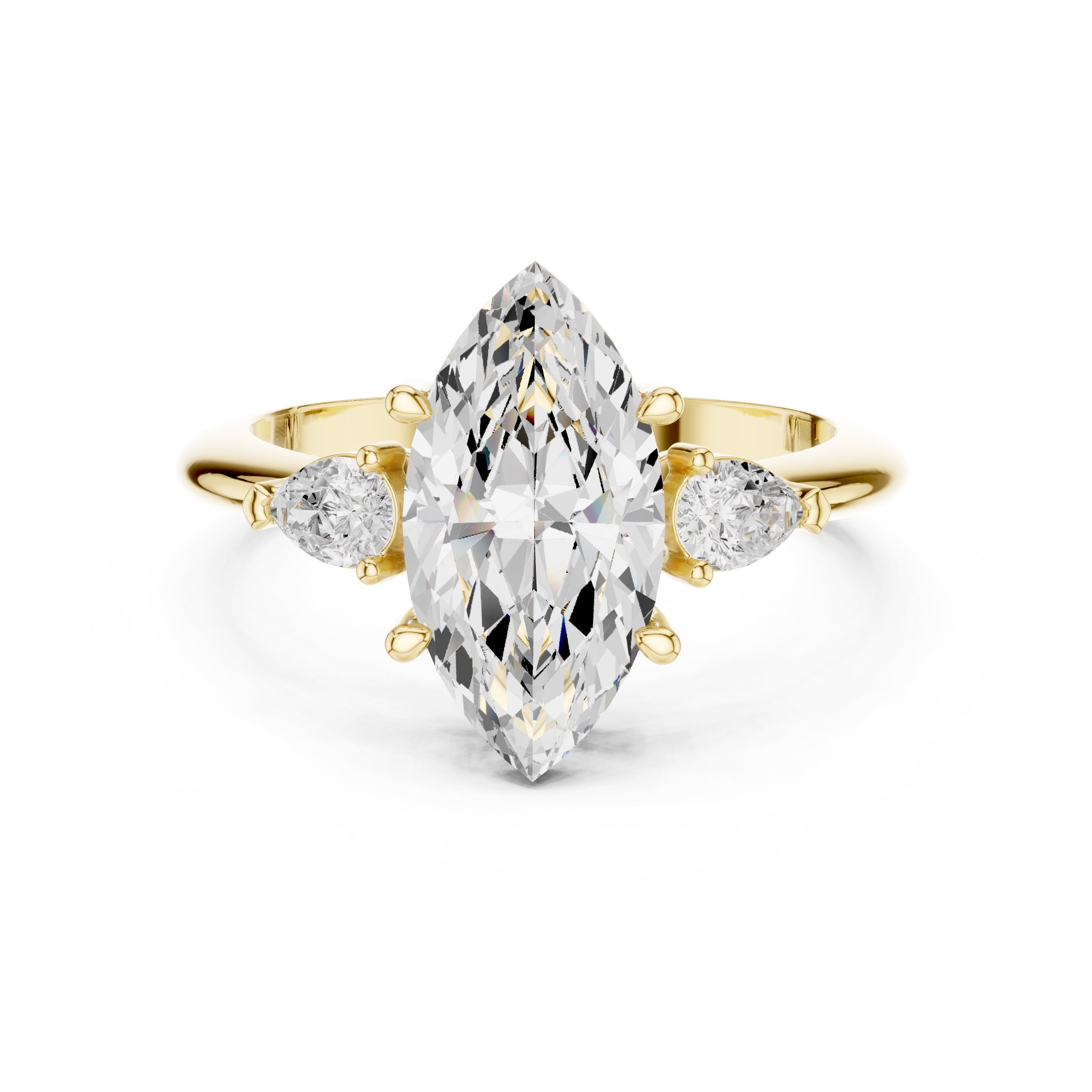 3.00 ct Lumina Trilogy 3ct Yellow Gold Marquise